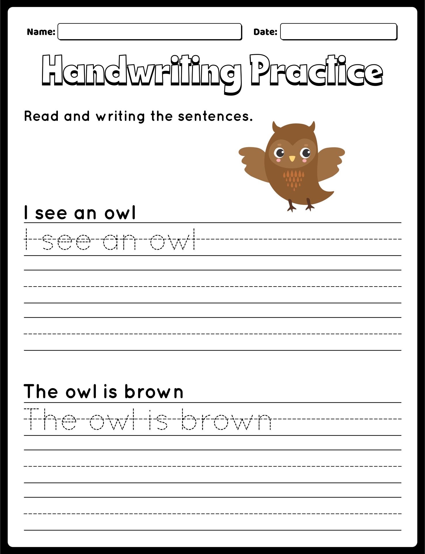 1st Grade Handwriting 10 Free PDF Printables Printablee