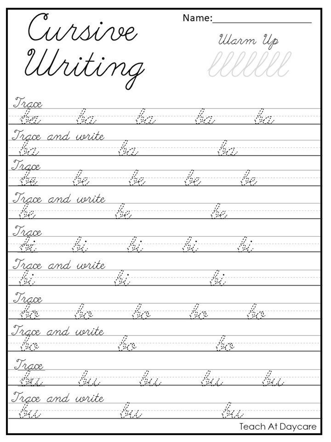 21 Cursive Handwriting Worksheets Consonant And Vowel Tracing In A PDF File Etsy