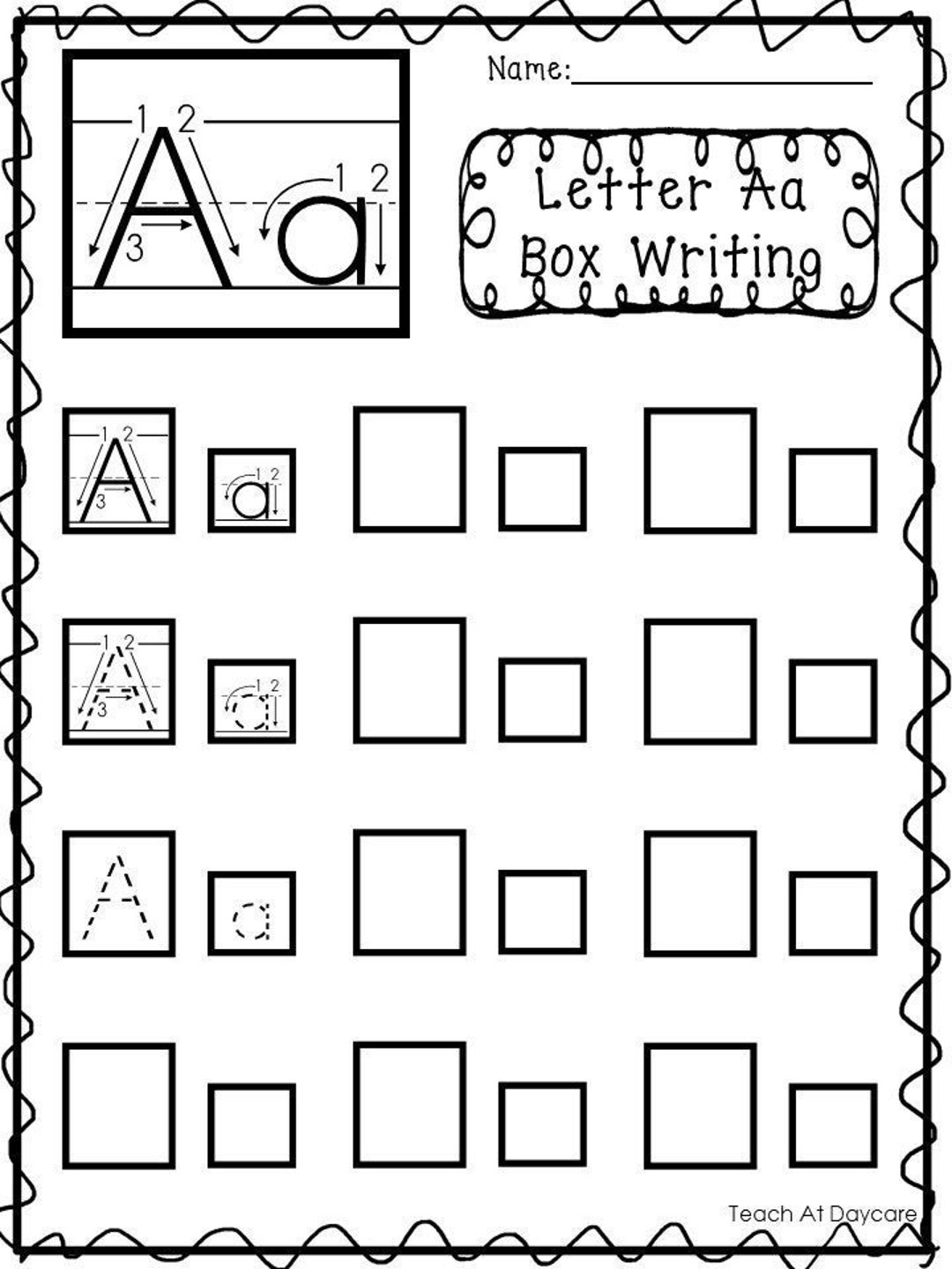 handwriting boxes worksheets