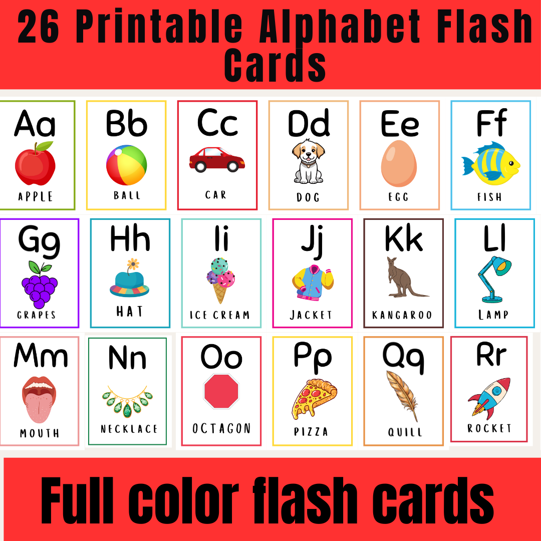 26 Printable Alphabet Flash Cards A Z Cards Full Color Flash Cards Made By Teachers 26 Printable Alphabet Flash Cards A Z Cards Full Color Flash Cards Made By Teachers