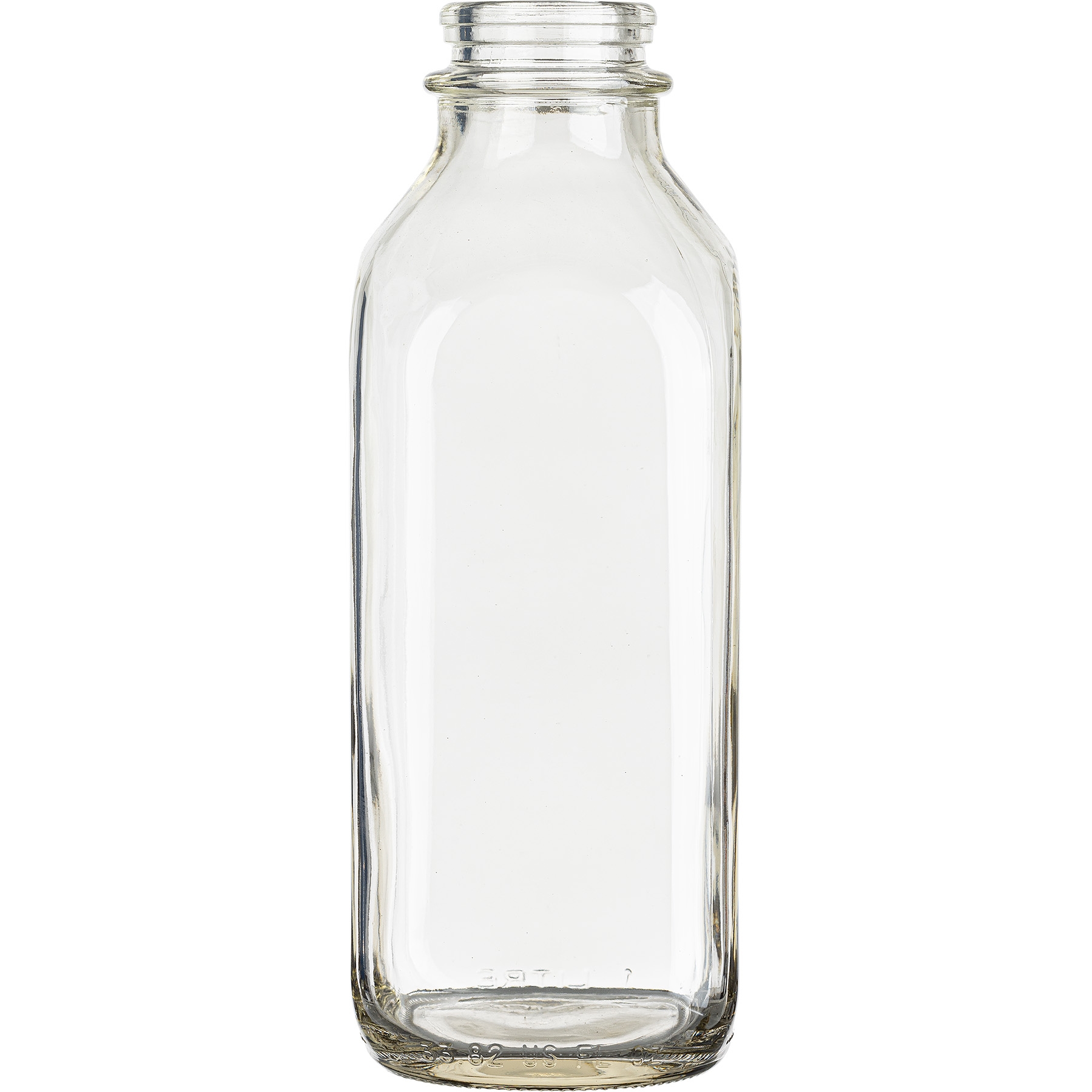 34 Oz Liter Clear Glass Milk Bottle The Cary Company