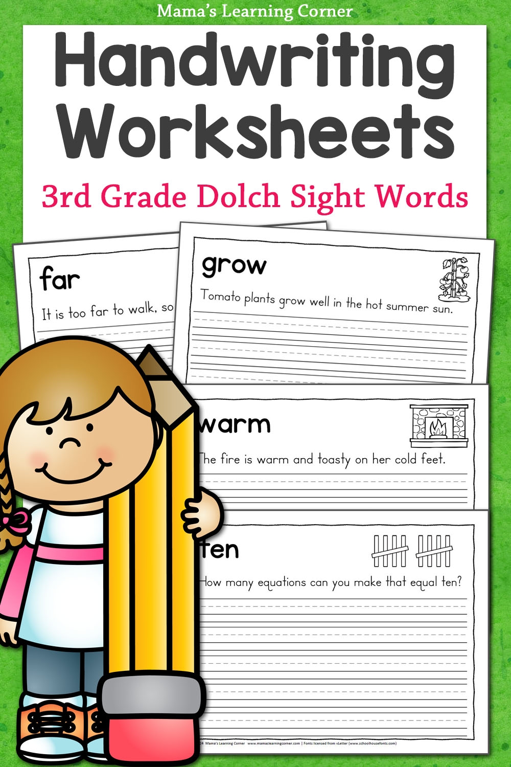 3rd Grade Dolch Sight Word Worksheets Handwriting Sentence Practice 82 Pages Mamas Learning Corner 3rd Grade Dolch Sight Word Worksheets Handwriting Sentence Practice 82 Pages Mamas Learning Corner