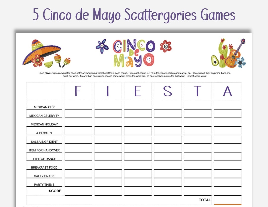 Cinco de Mayo Scattergories