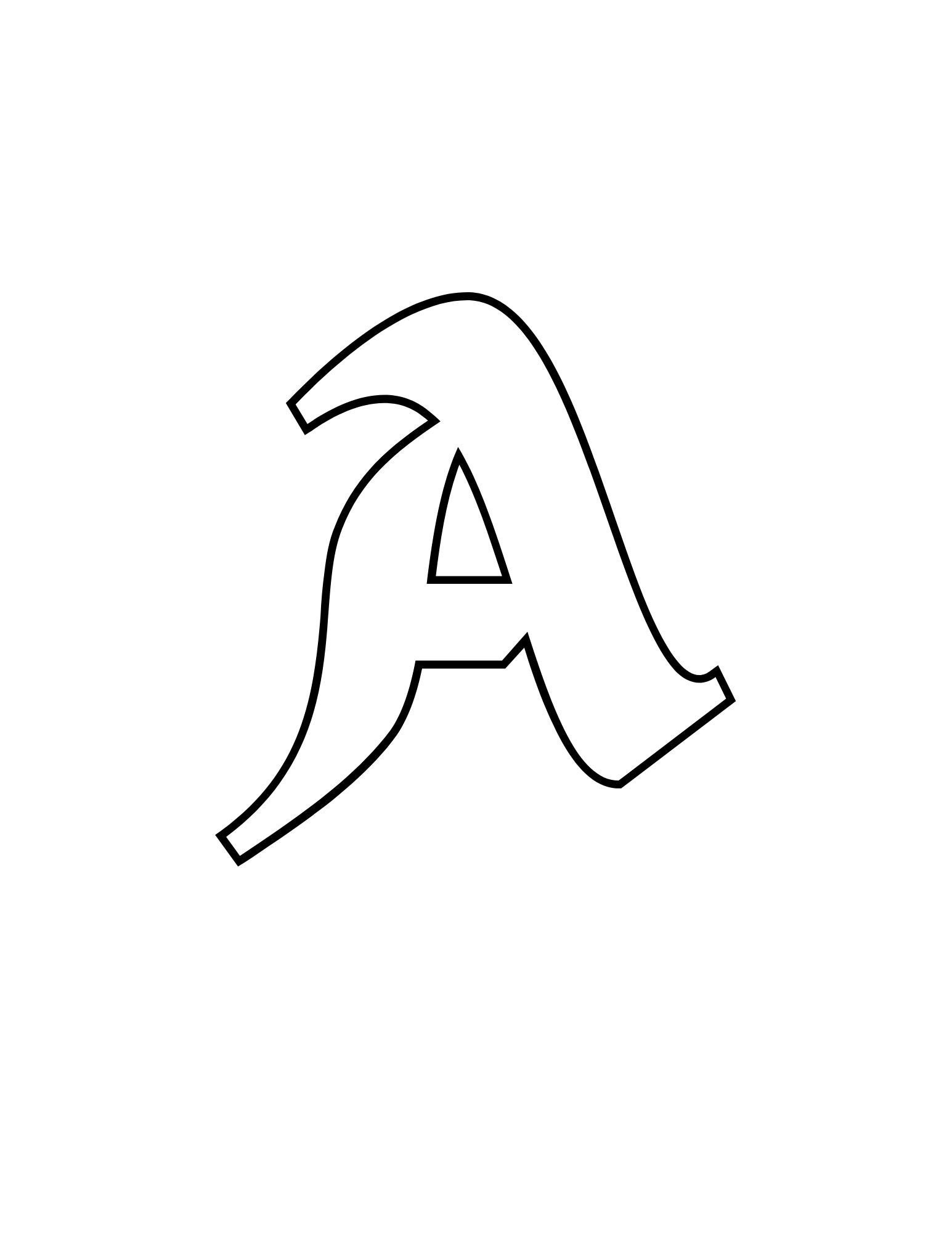 outline bubble letter a
