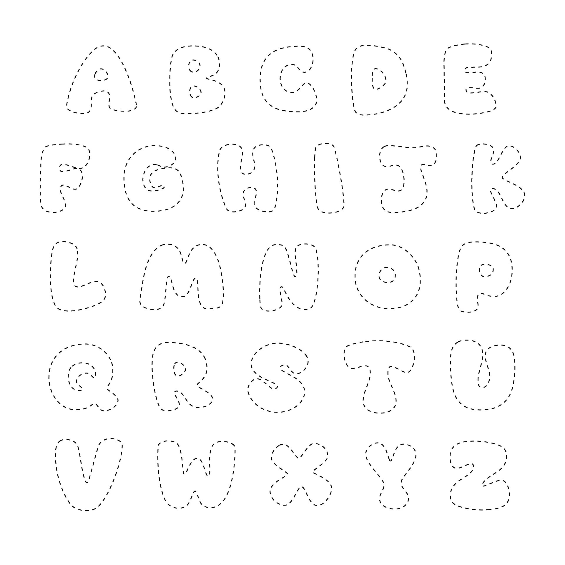 6 Inch Bubble Letters 21 Free PDF Printables Printablee