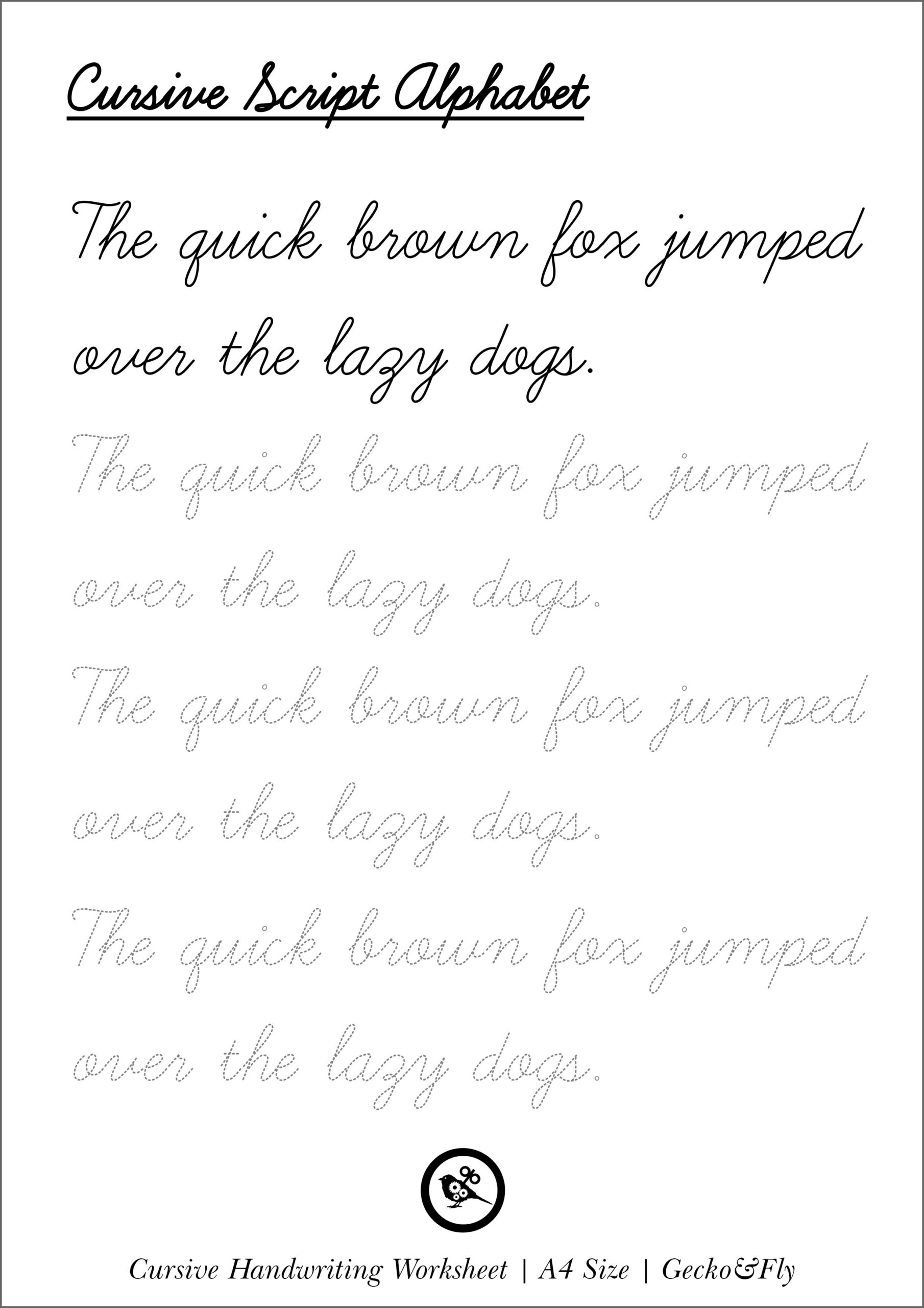 handwriting font worksheets