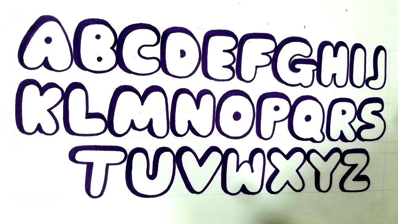 A To Z Bubble Handwriting Graffiti Bubble Letters A z how To Write Bubble Letters A z YouTube