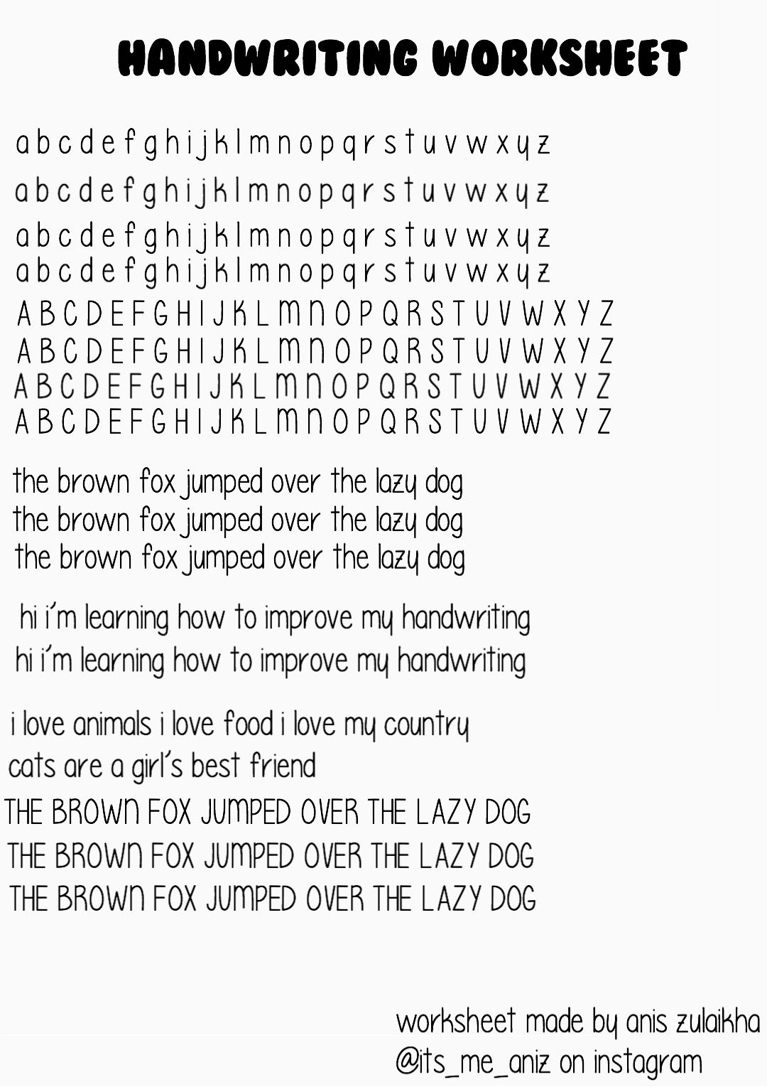 improve your handwriting worksheets