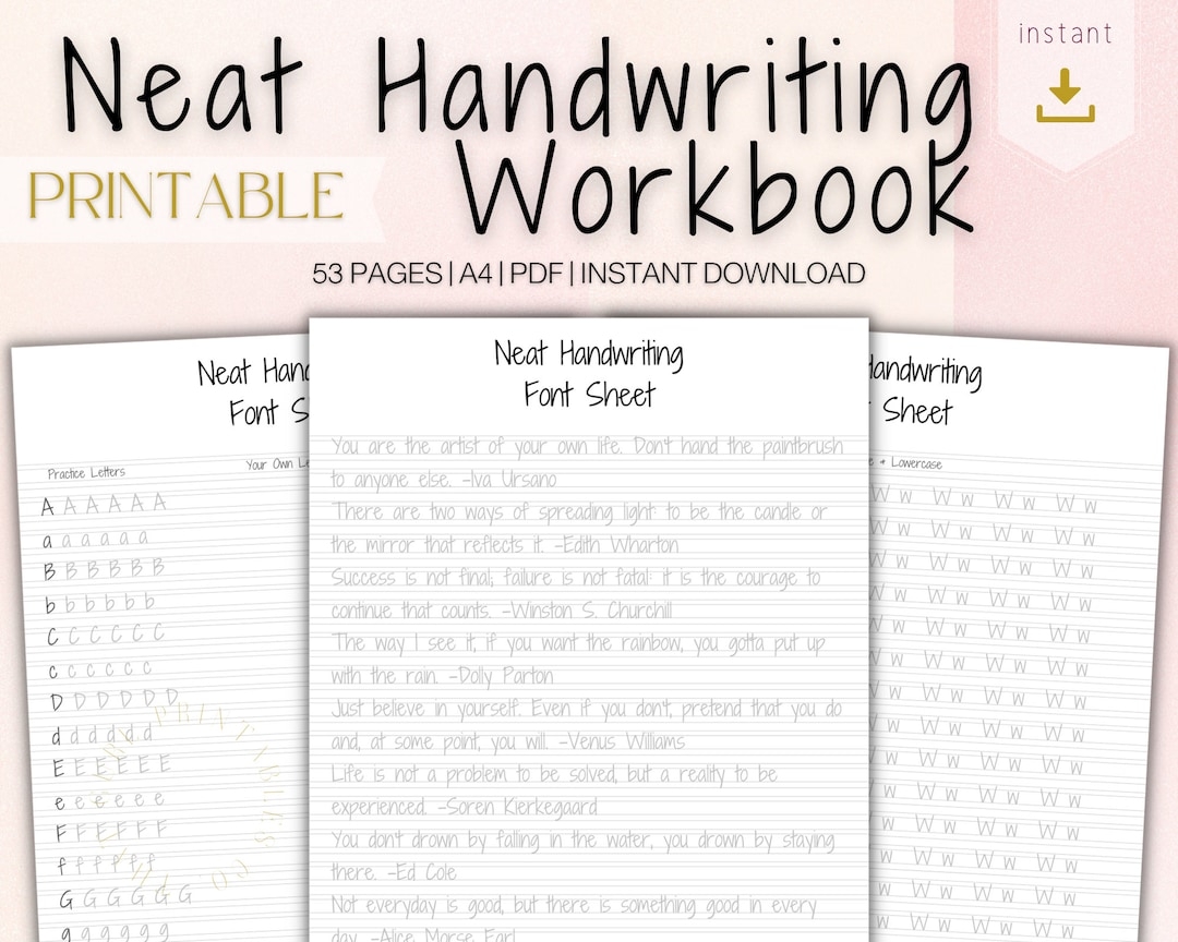 Aesthetic Neat Handwriting Print Handwriting Practice Worksheets 1369504 