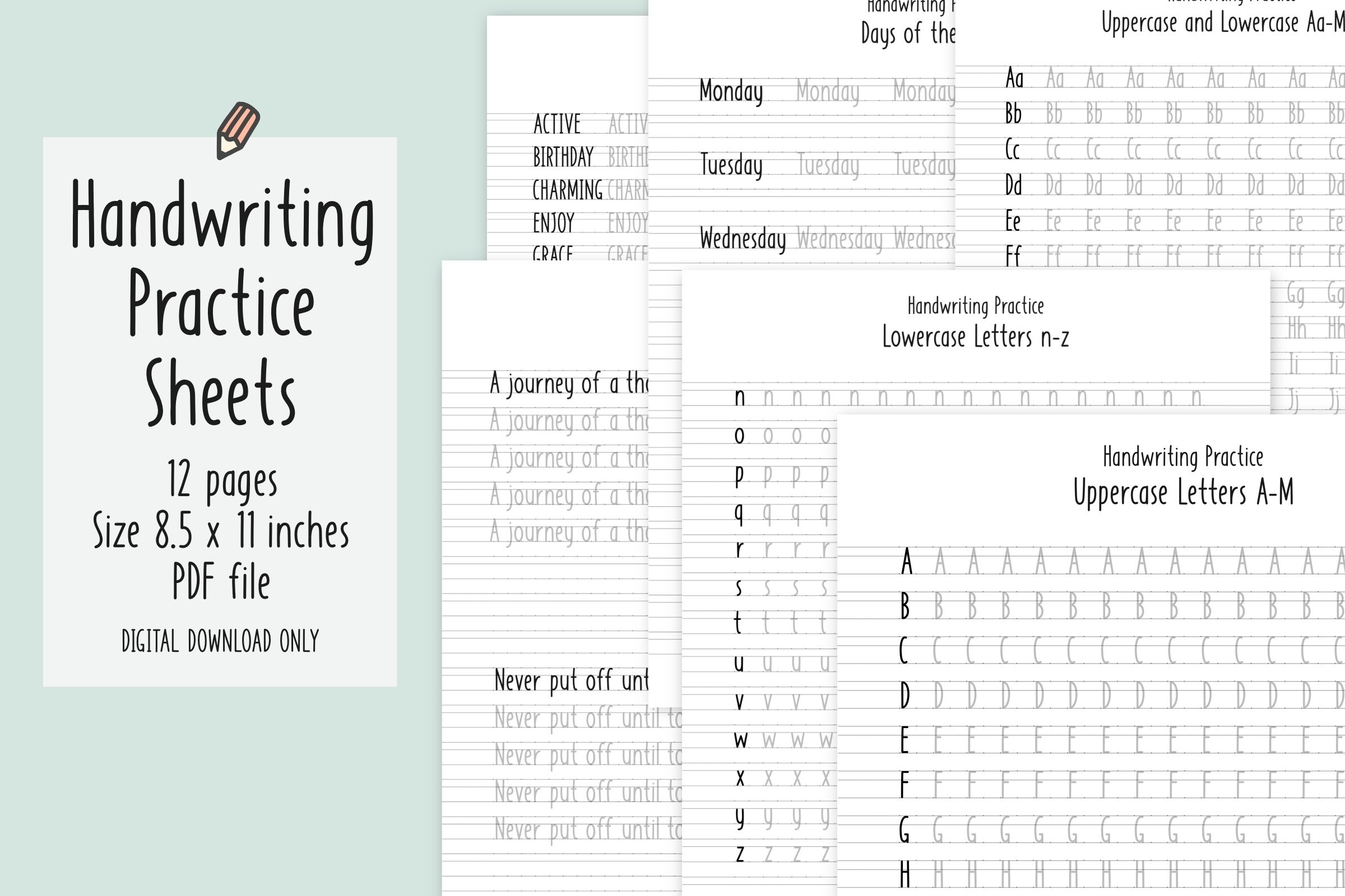 Aesthetic Neat Handwriting Print Handwriting Practice Worksheets 1369504 