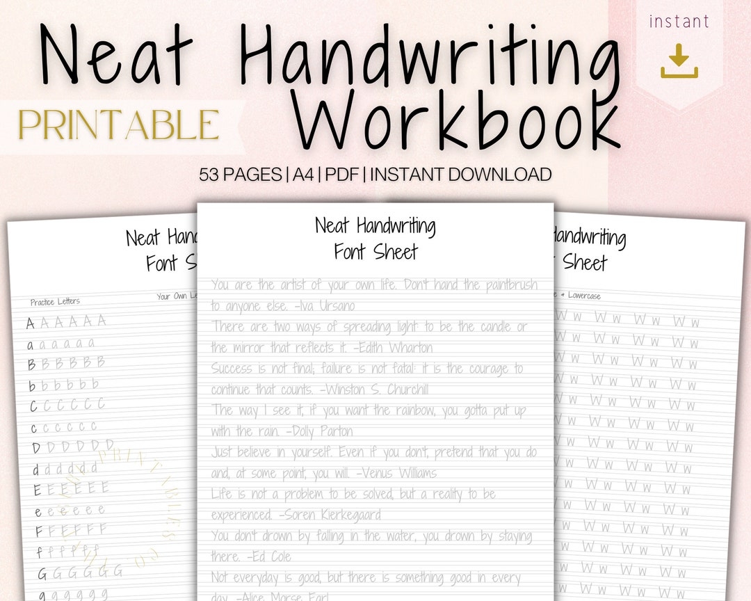 Aesthetic Neat Handwriting Print Handwriting Practice Worksheets 1369504 