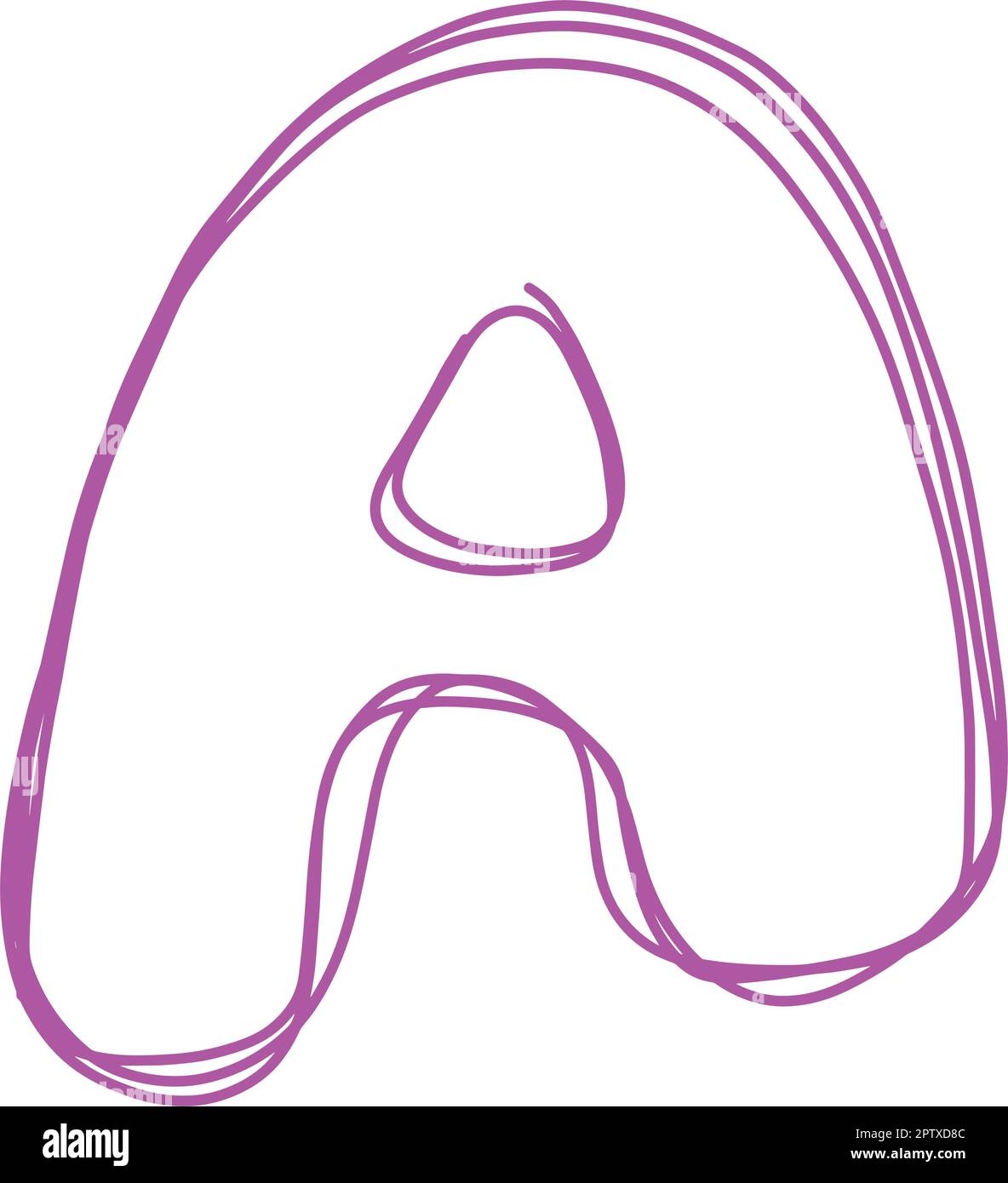 Alphabet A Letter Hand Drawn Outline Stroke Drawing Illustration Element Art For Education Stock Vector Image Art Alamy