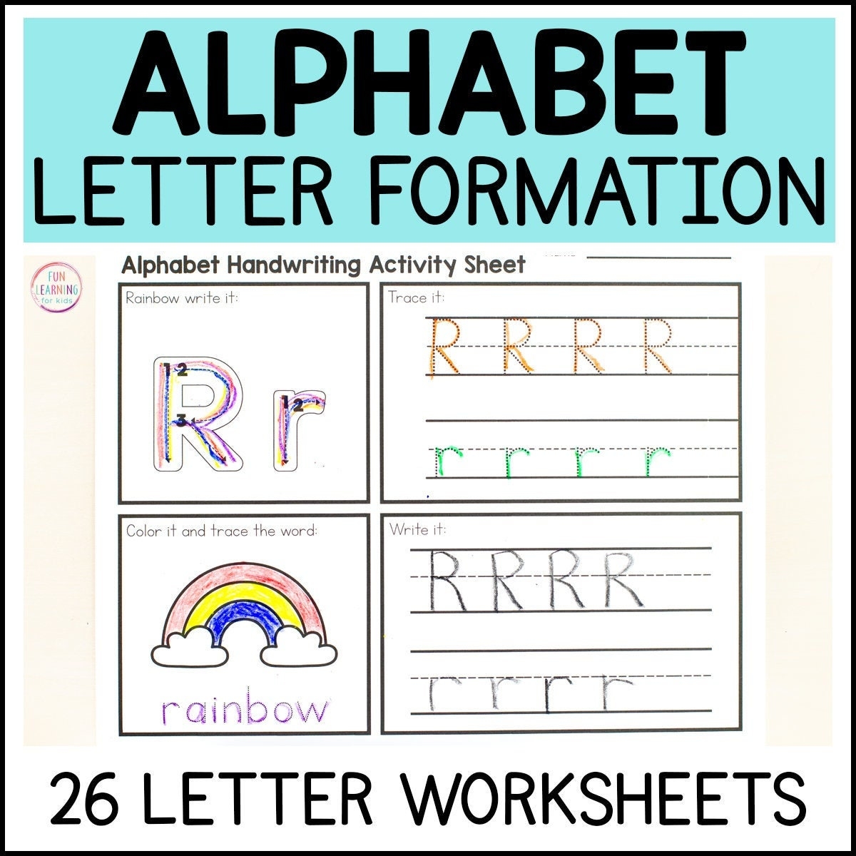 Alphabet Letter Formation Worksheets Etsy