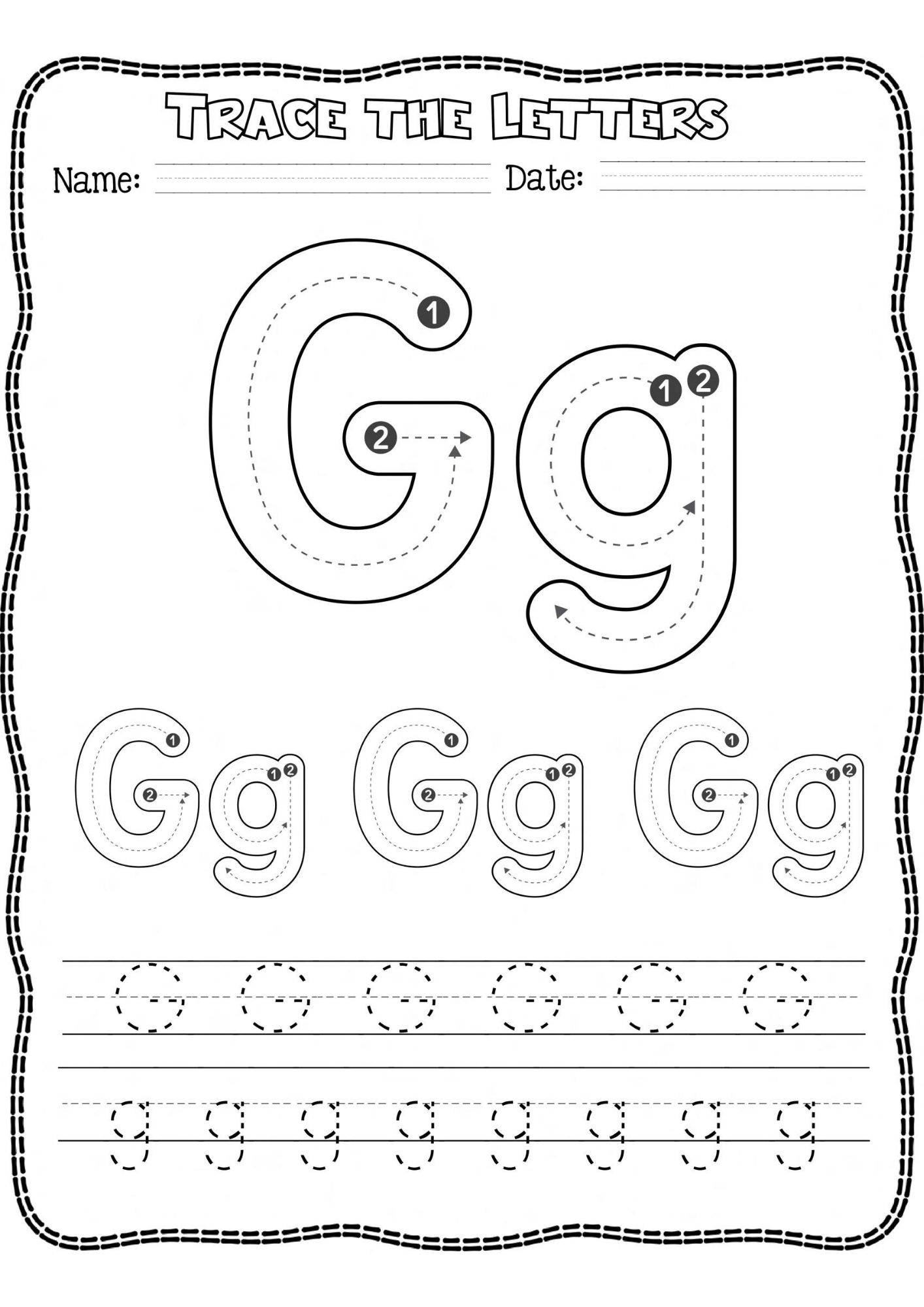 Alphabet Tracing Cards Handwriting Practice For Letter G Made By Teachers