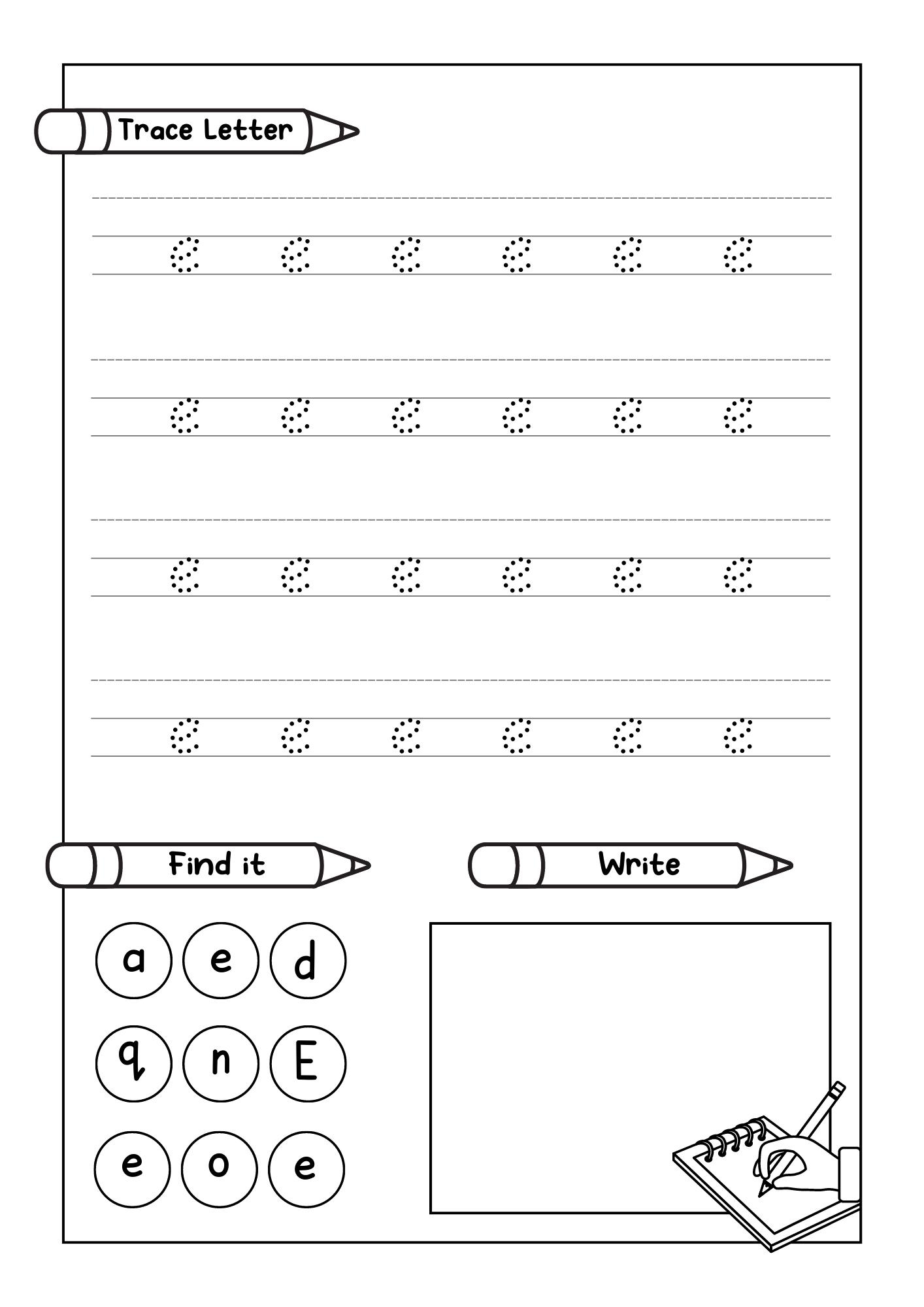 Alphabet Tracing Practice Letter E Handwriting Worksheet Uppercase Lowercase Made By Teachers