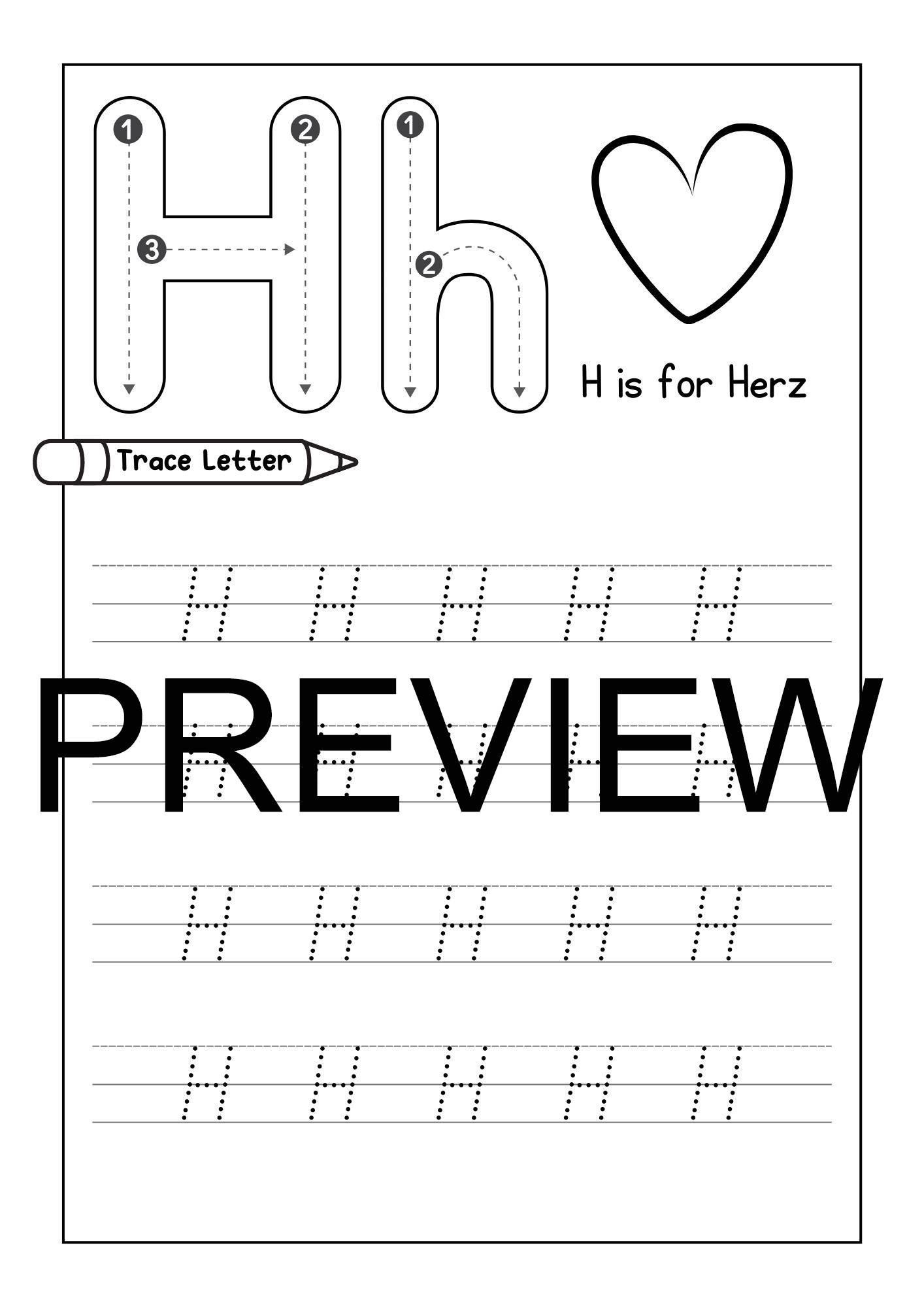 Alphabet Tracing Practice Letter H Handwriting Worksheet Uppercase Lowercase Made By Teachers Alphabet Tracing Practice Letter H Handwriting Worksheet Uppercase Lowercase Made By Teachers