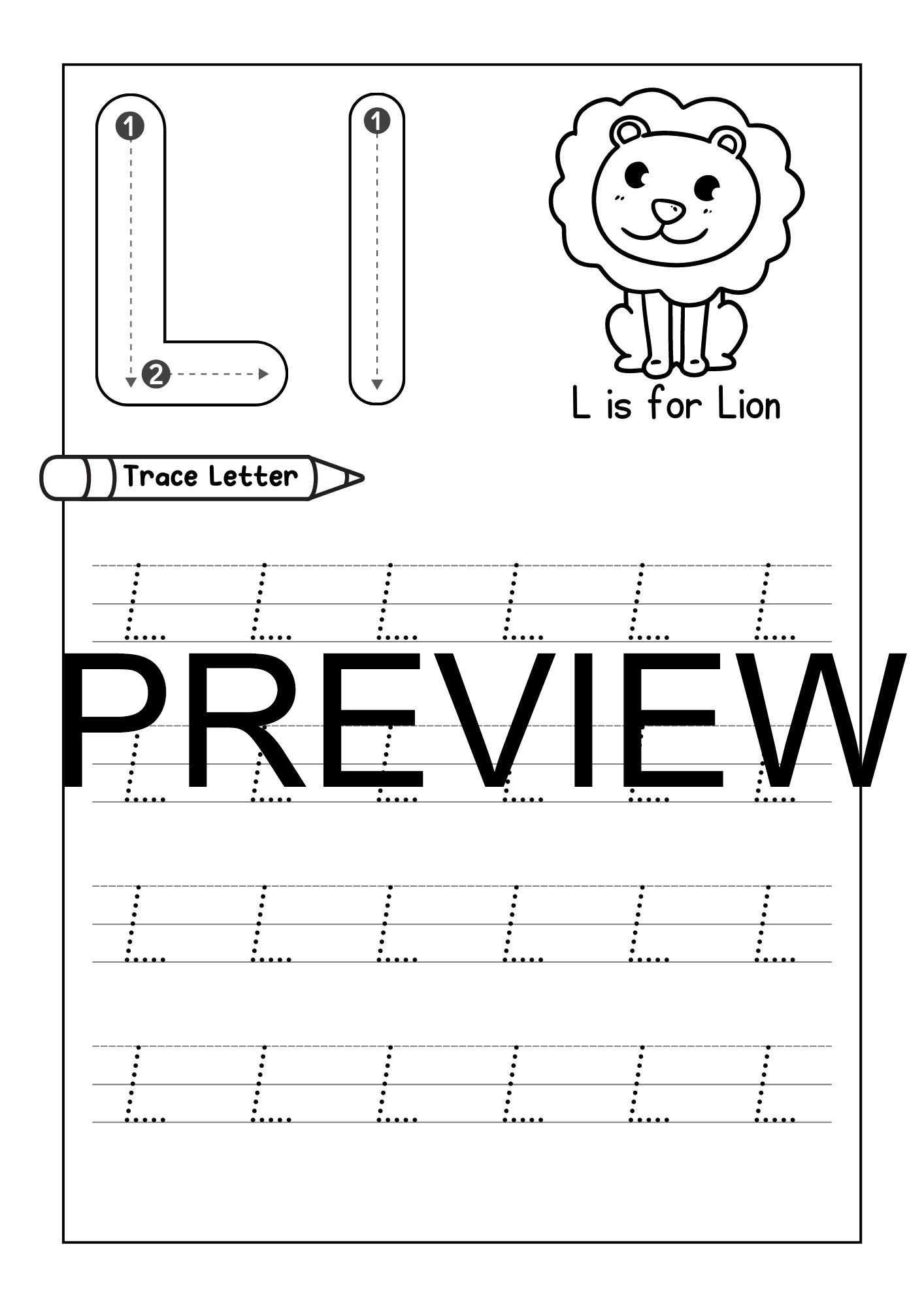 Alphabet Tracing Practice Letter L Handwriting Worksheet Uppercase Lowercase Made By Teachers