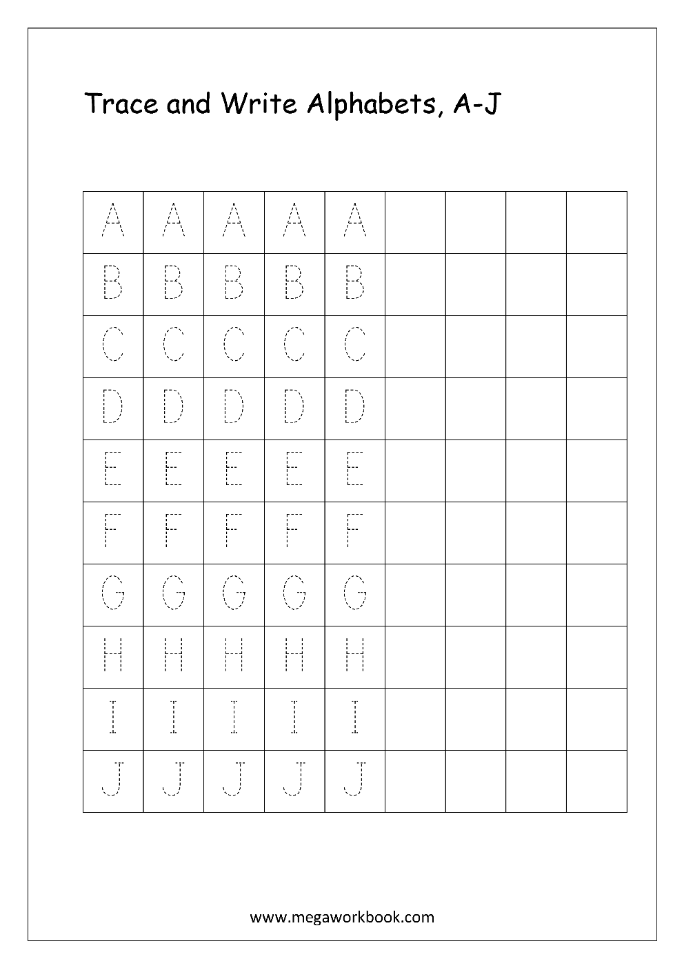 Alphabet Worksheets Preschool Alphabet Worksheets Capital Letters Uppercase MegaWorkbook