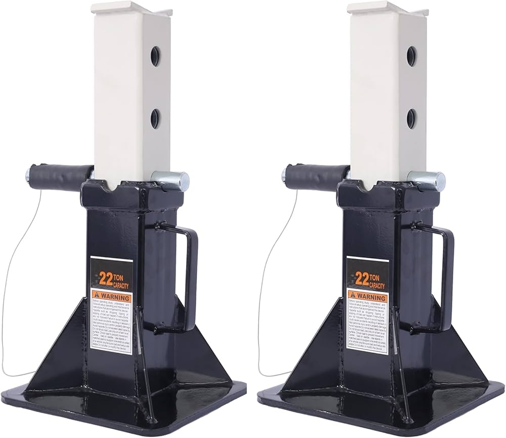 Amazon 22 Ton 44 000 Lbs Car Jack Stands 1 Pair Heavy Duty Pin Type Professional Car Jack Stand With Lock Wide Base Safety Design For Supporting Trucks Trailers Equipment Black Automotive