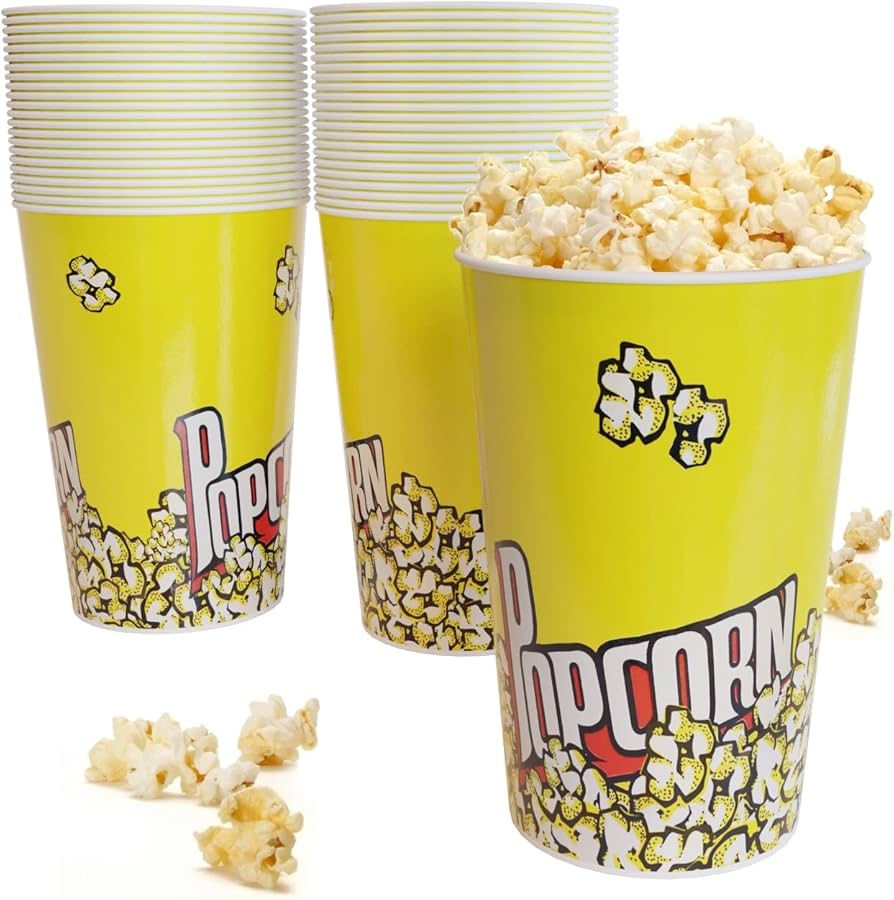 Amazon 46 Oz Popcorn Containers 44 Pack Reusable Cardboard Popcorn Bucket Classic Popcorn Cups Cute Paper Popcorn Bags For Movie Nights Carnivals Fundraisers Birthday Parties Wedding Industrial Scientific