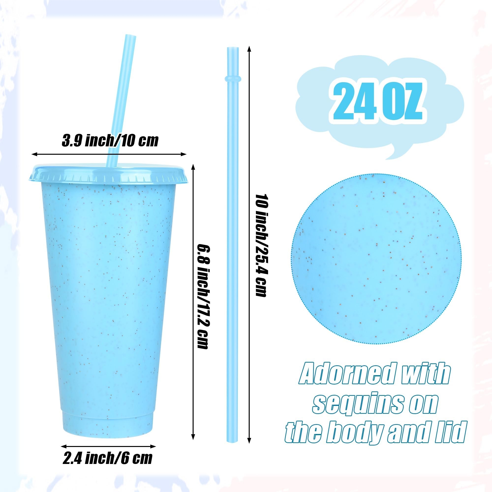 Amazon Kochorie 36 Pack Tumbler With Straw And Lid Bulk Glitter Colorful Reusable Plastic Cups Water Bottle 24 Ounces Cups Iced Coffee Travel Mug Cup For Parties Birthdays Outdoor Use 18