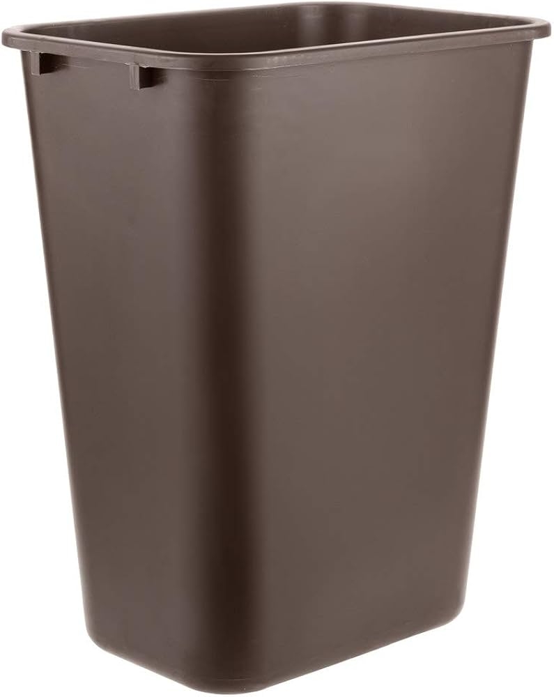 Amazon PRO Family 41 Qt 10 Gallon 38 Liters Brown Rectangular Wastebasket Trash Bin Kitchen Garbage Can Waste Basket Recycle Bin Industrial Scientific