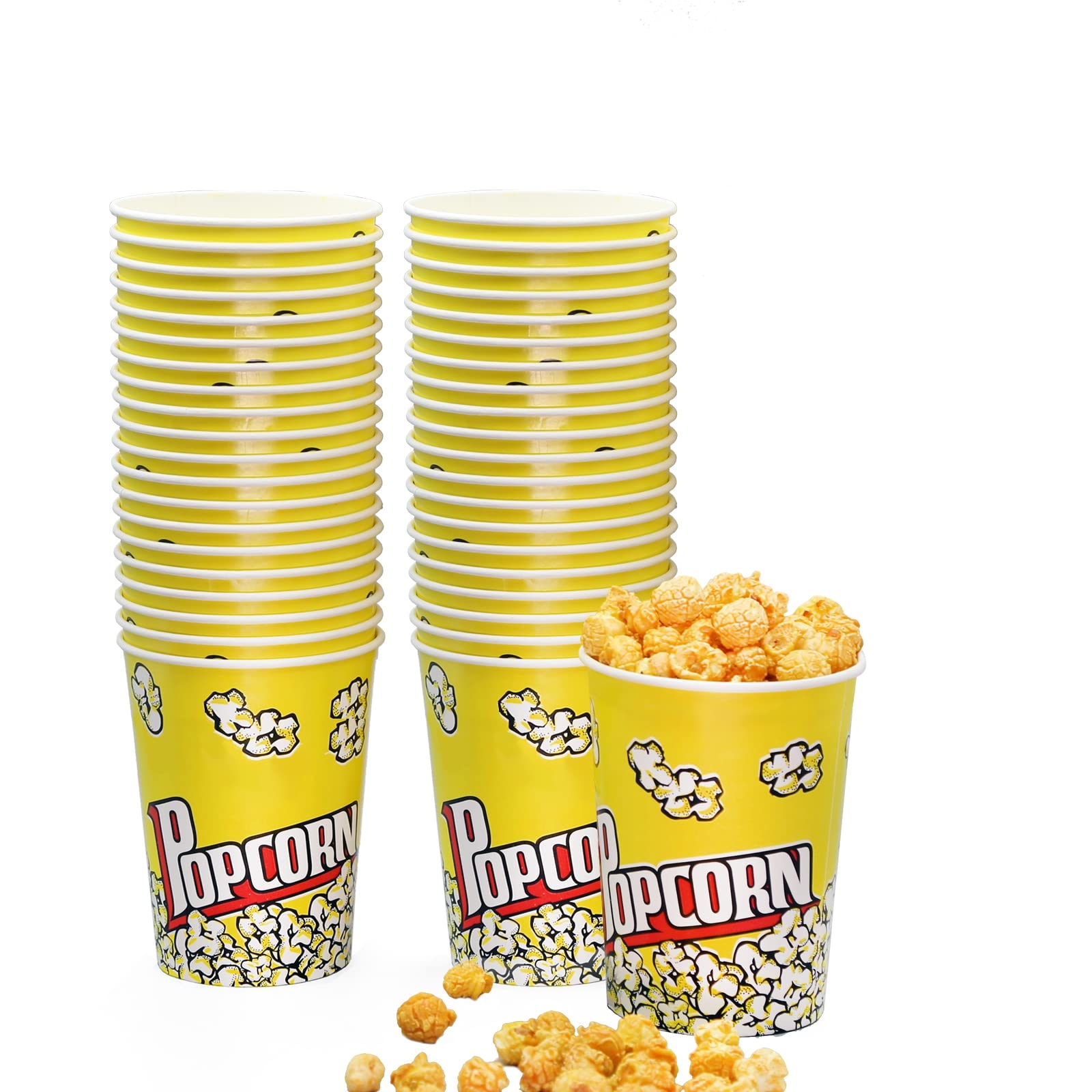 Amazon VIKEER 46 Oz Popcorn Cups 40 Pack Grease Resistant Popcorn Buckets Small Popcorn Bowl Popcorn Holders For Family Movie Night Theme Party Thanksgiving Christmas Birthday Party Industrial Scientific