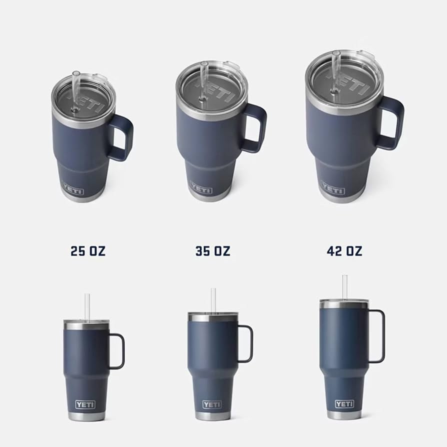Amazon YETI Rambler 42 Oz Tumbler With Handle And Straw Lid Travel Mug Water Tumbler Vacuum Insulated Cup With Handle Stainless Steel Big Sky Blue Home Kitchen