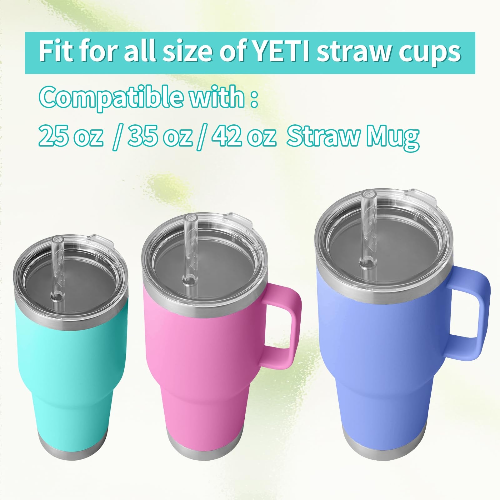 Amazon ZIZAISM 3set Straw Cover Cap For Yeti Rambler Tumbler Cup 16oz 20oz 24oz 25oz 26oz 30oz 35oz 42oz Silicone Straw Topper For Yeti Reusable BPA Free Dishwasher Safe Home 