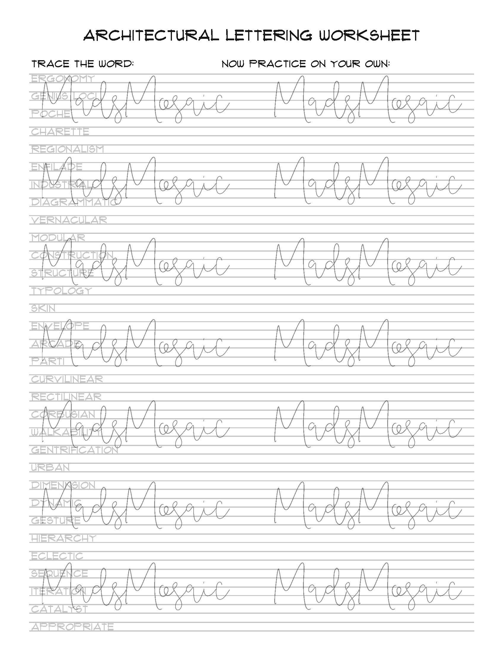 Architectural Lettering Workbook Technical Handwriting Practice PDF Download Etsy New Zealand