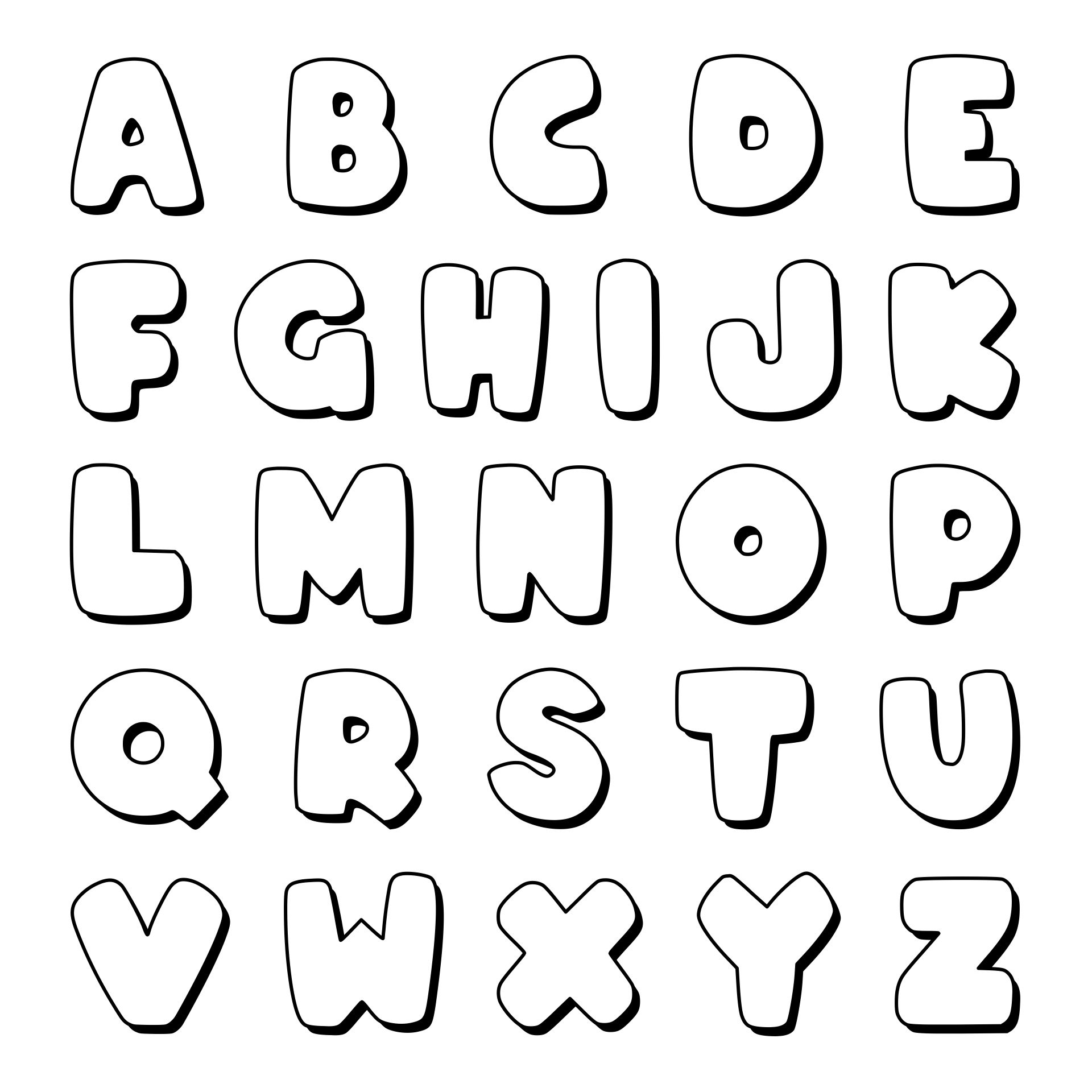 Big Bubble Letters 10 Free PDF Printables Printablee