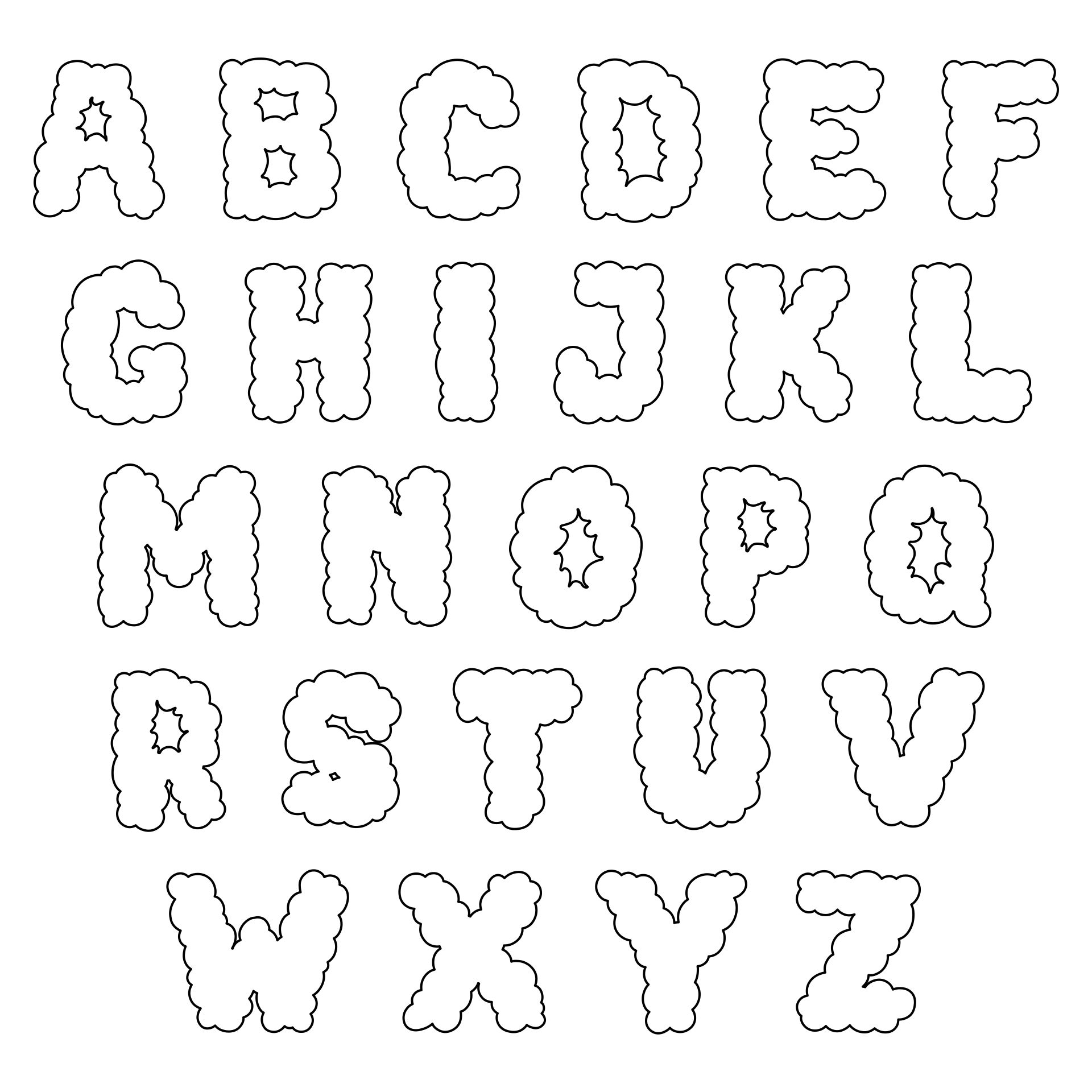 Big Bubble Letters 10 Free PDF Printables Printablee