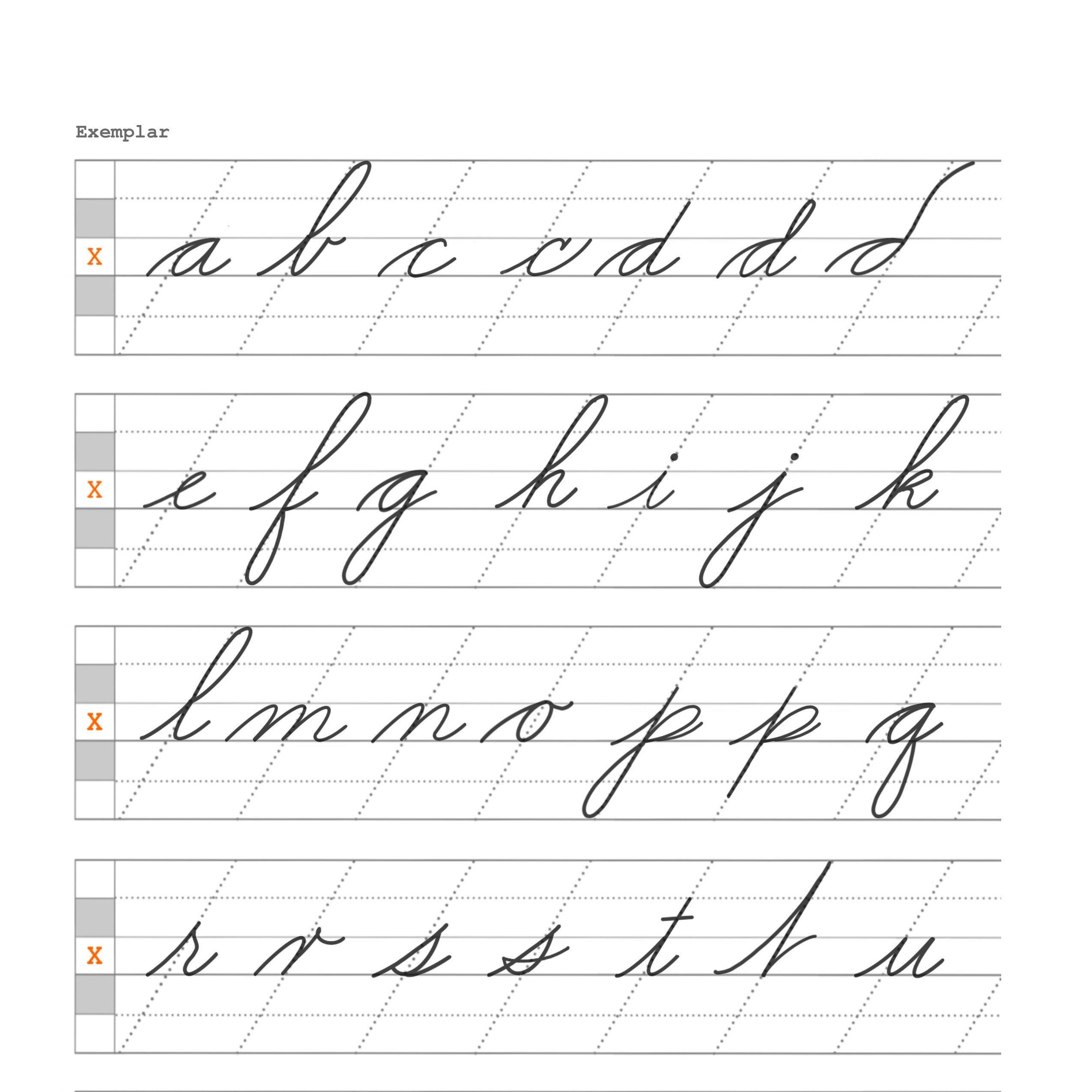 Blank Cursive Handwriting Practice Sheet Lettering Guide PDF Etsy