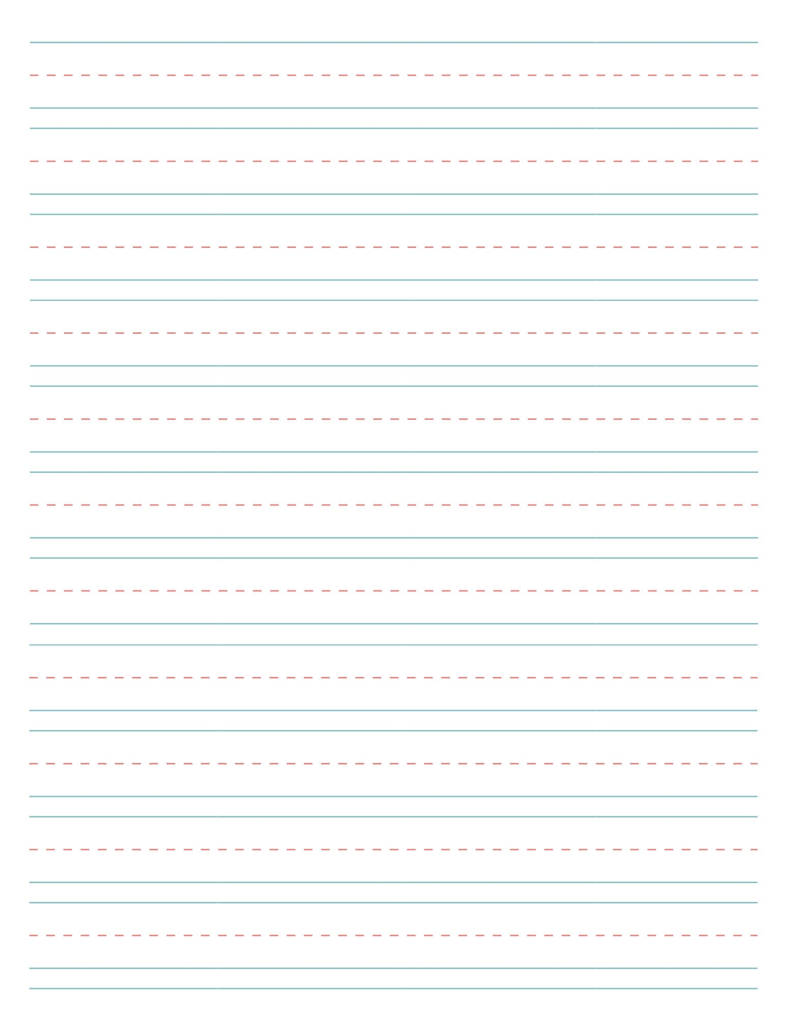 Blank Handwriting Sheet For Children Etsy