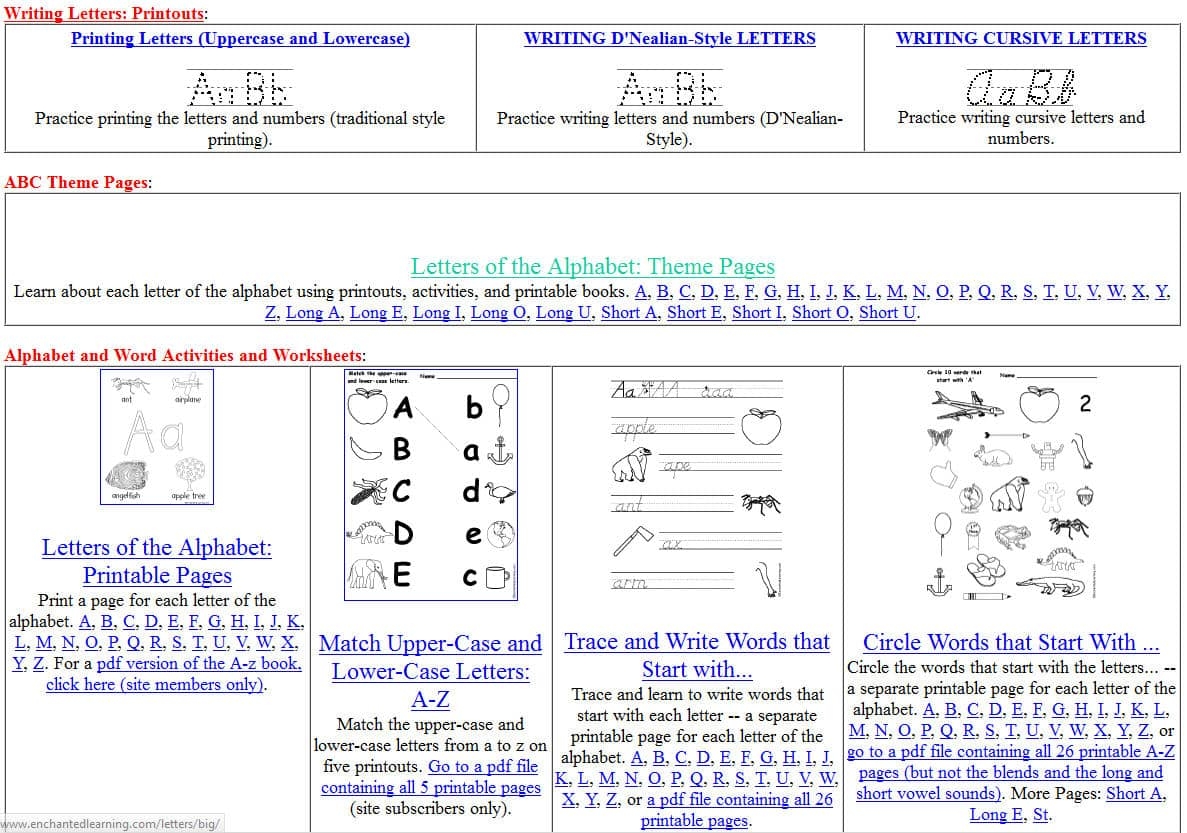 k5 handwriting worksheets