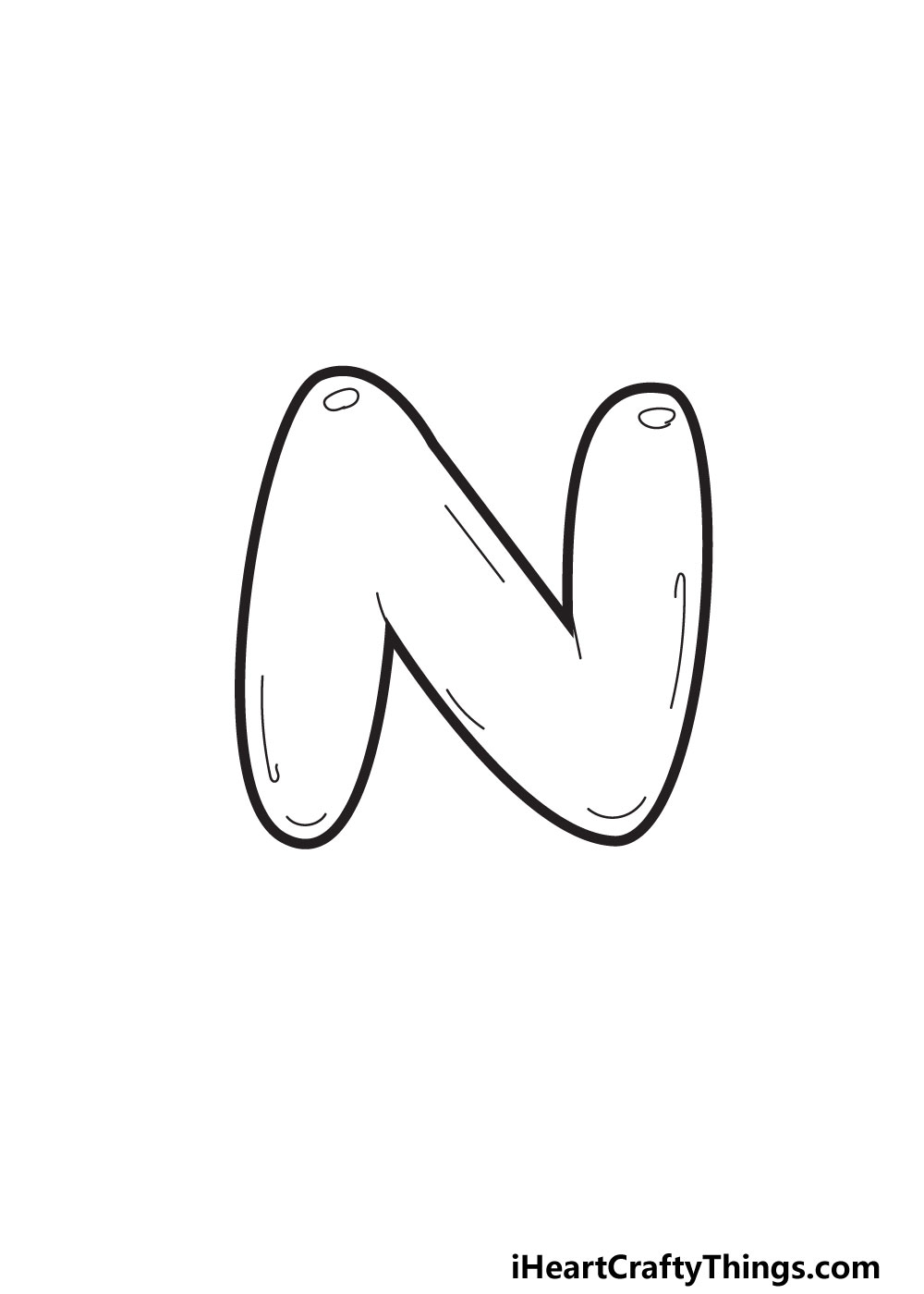 Bubble Letter N Draw Your Own Bubble N In 6 Easy Steps
