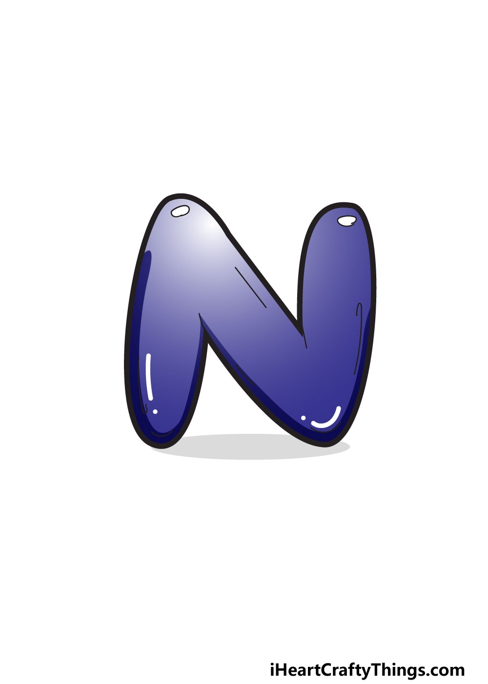 Bubble Letter N Draw Your Own Bubble N In 6 Easy Steps