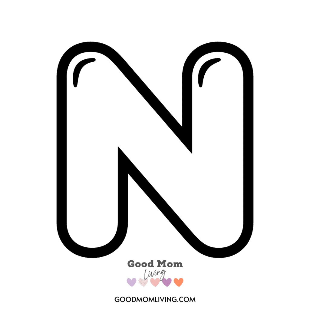 capital n bubble letter