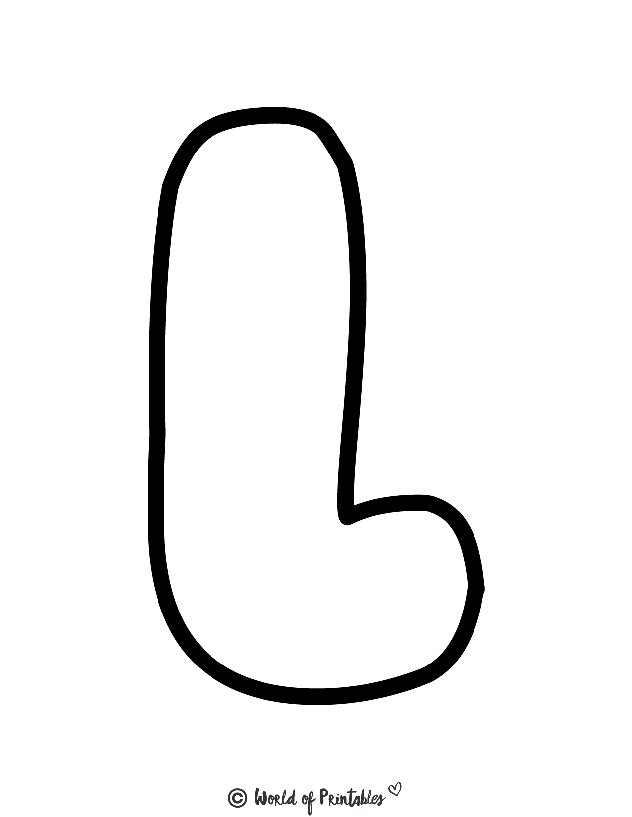 Bubble Letters Alphabet L