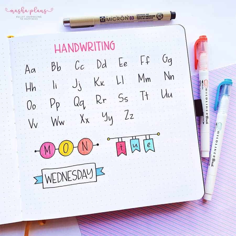Bullet Journal Lettering Masha Plans