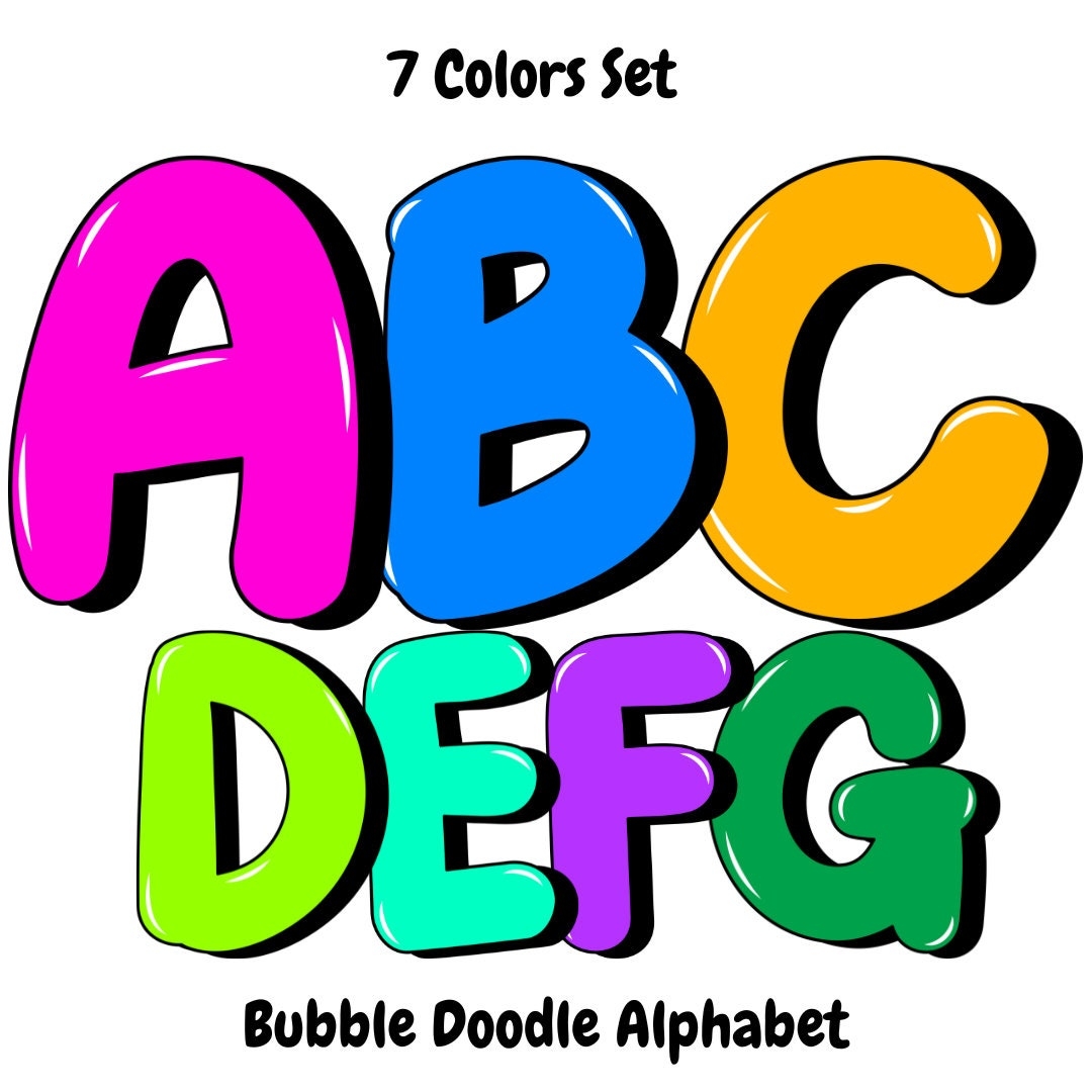Buy Colorful Alphabet Png Bubble Letters Png Bright Neon Color Palette Alphabet Letters Bundle Fat Groovy Font Teacher Alphabets Doodle Online In India Etsy