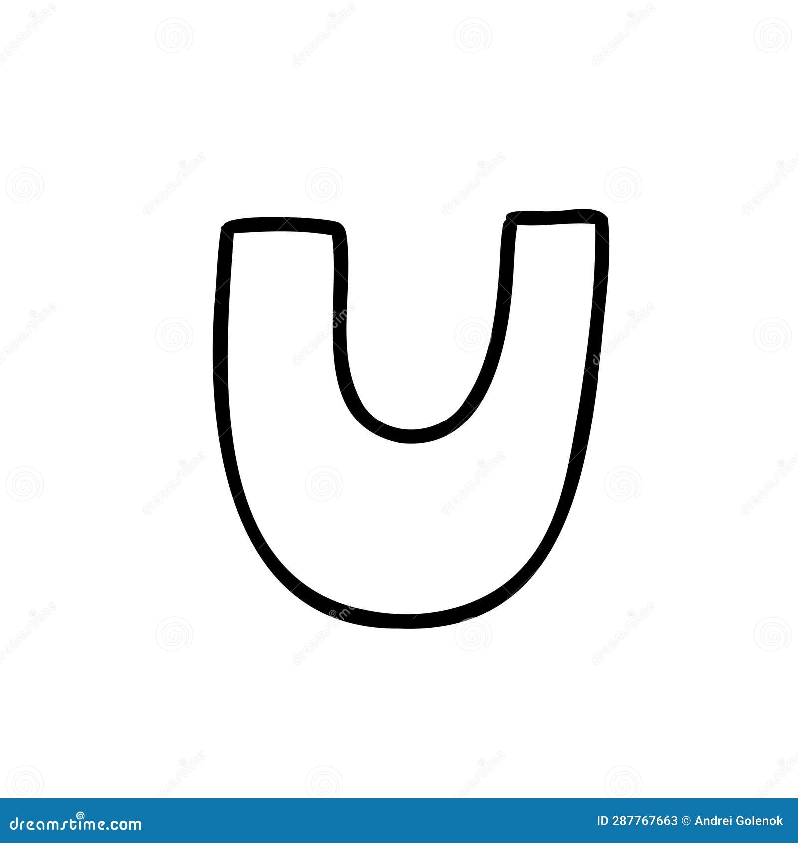 outline of letter u