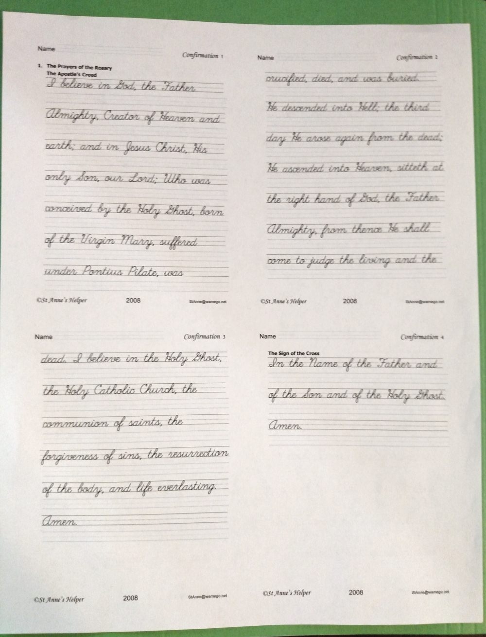 Catholic Cursive Writing Worksheets Baltimore Catechism Printables