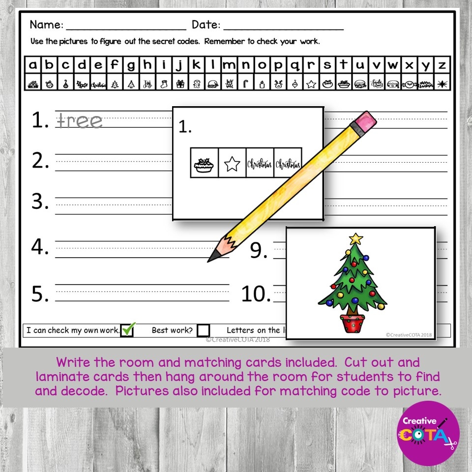 Christmas Handwriting Secret Code Activities And Worksheets Made By Teachers