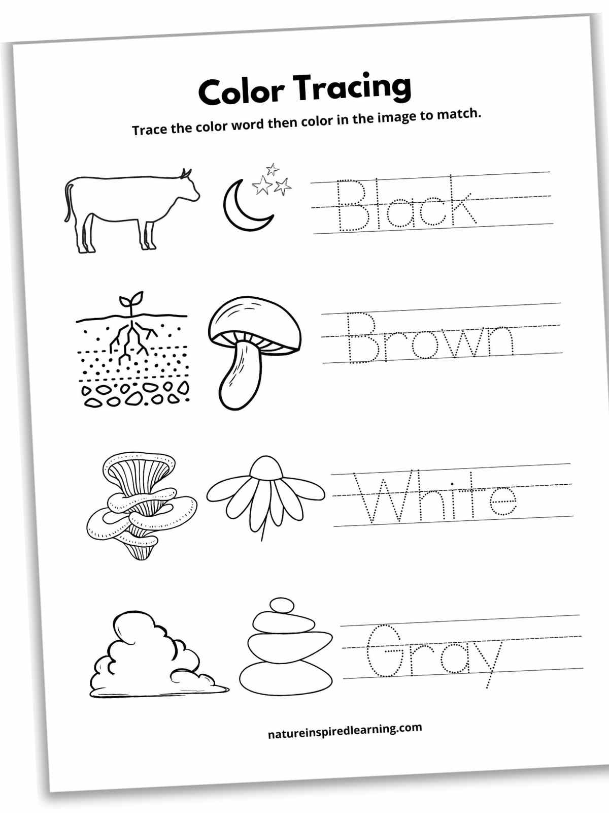 Color Tracing Worksheets Nature Inspired Learning