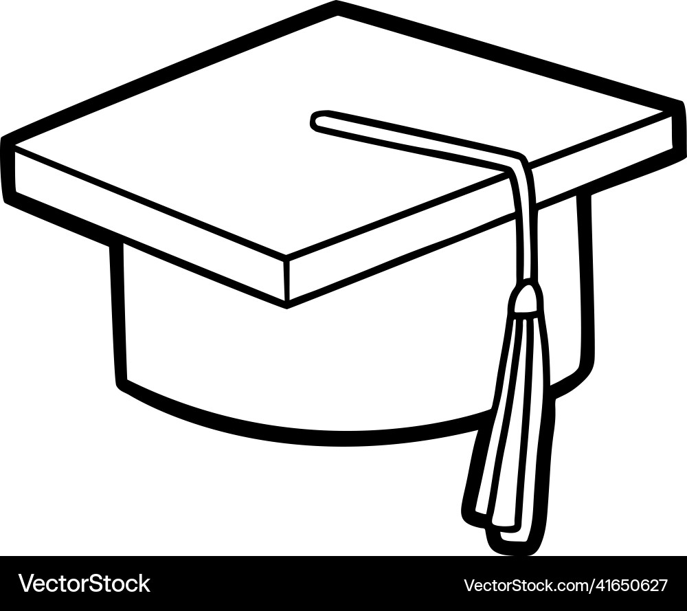 Coloring Book Cartoon Headwear Mortar Board Royalty Free Vector VectorStock