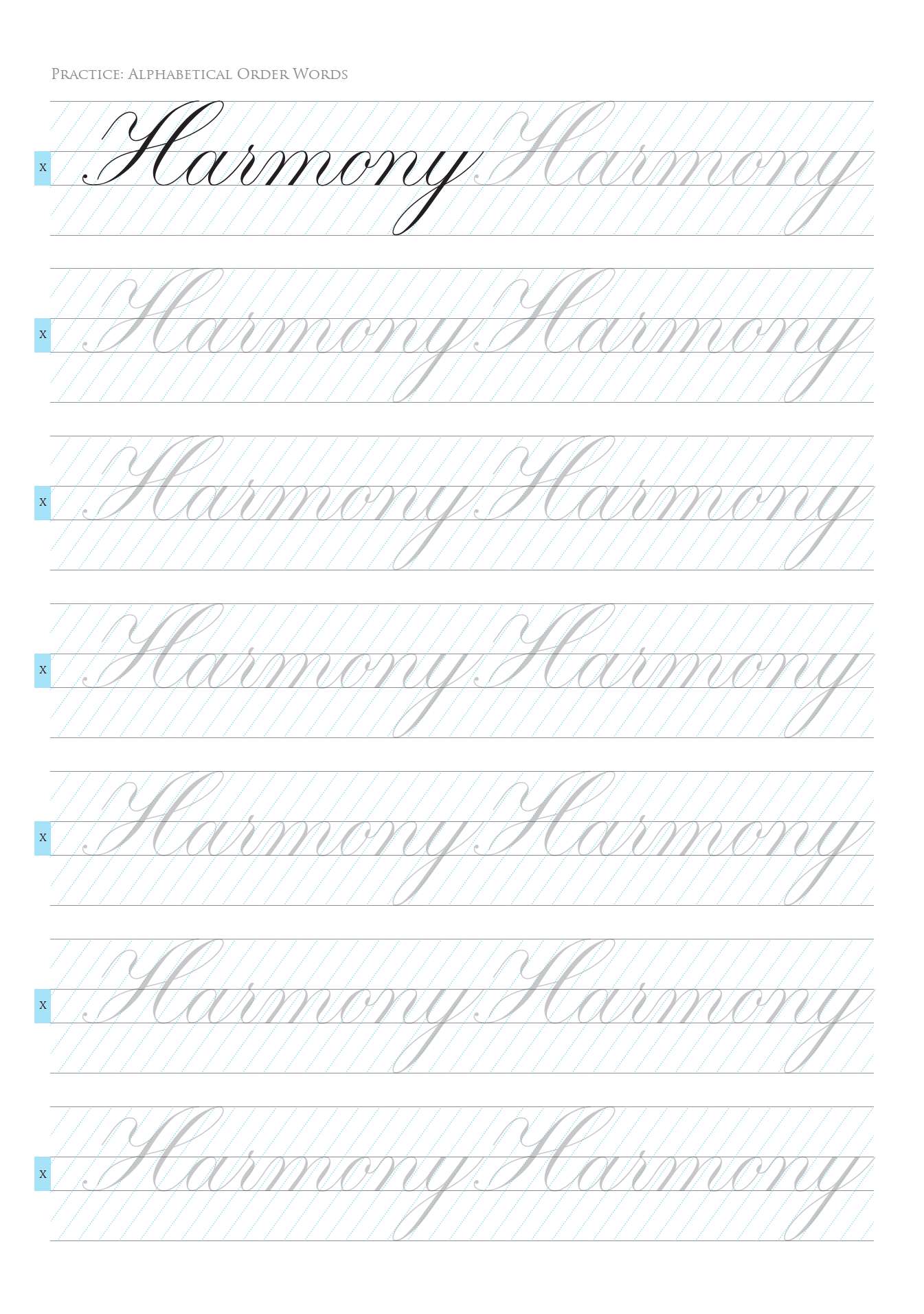 Copperplate Calligraphy Worksheets