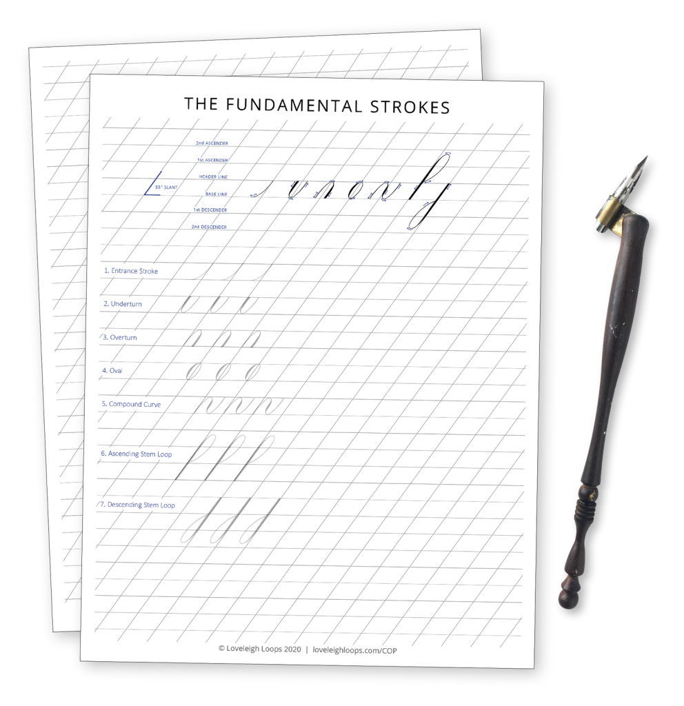 Copperplate Free Guide Sheet Loveleigh Loops