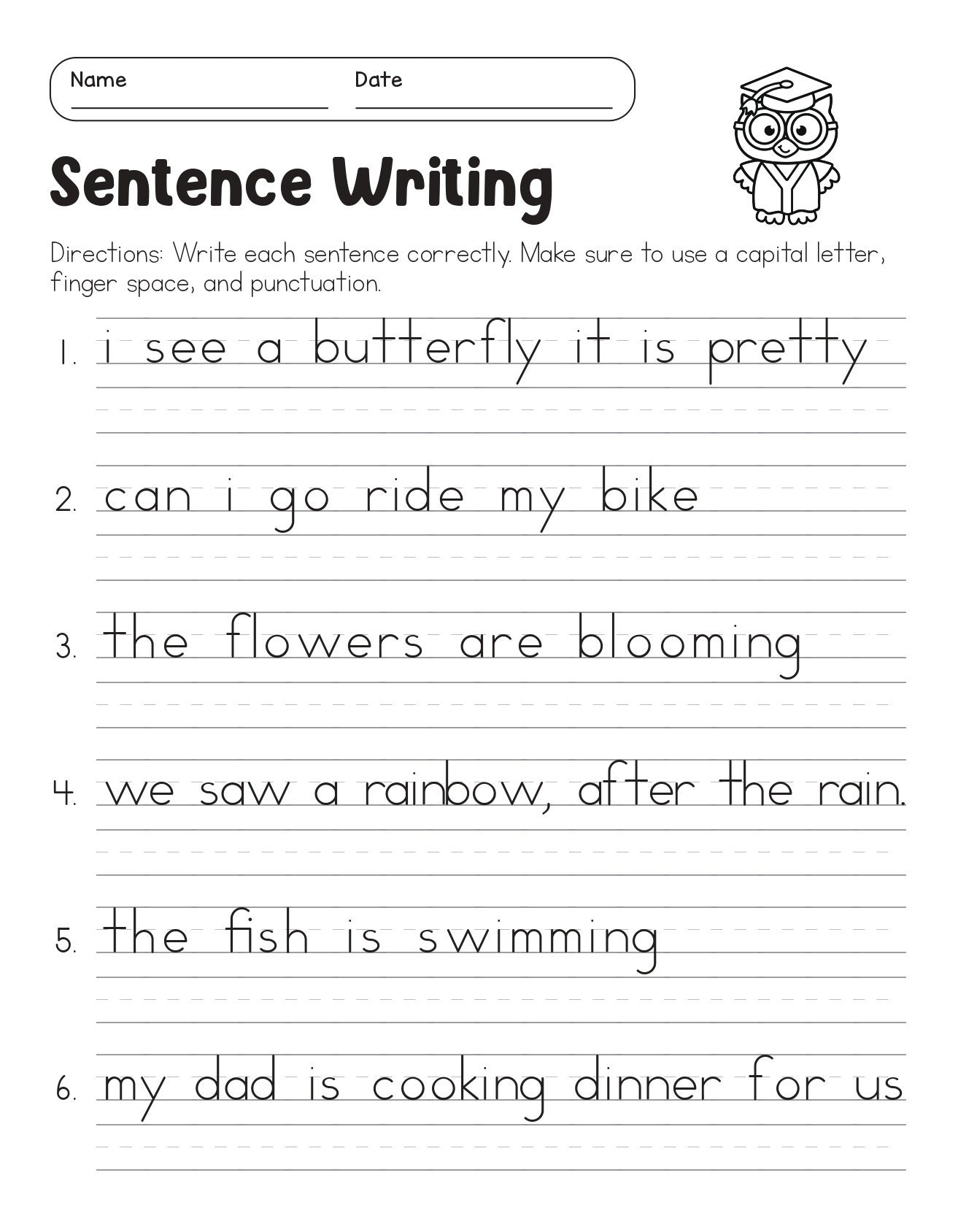 Correct The Sentences Worksheets 10 Page Printable For 1st And 2nd Grade ELA Students ELA Worksheets Sentence Writing ELA Teacher Print Etsy