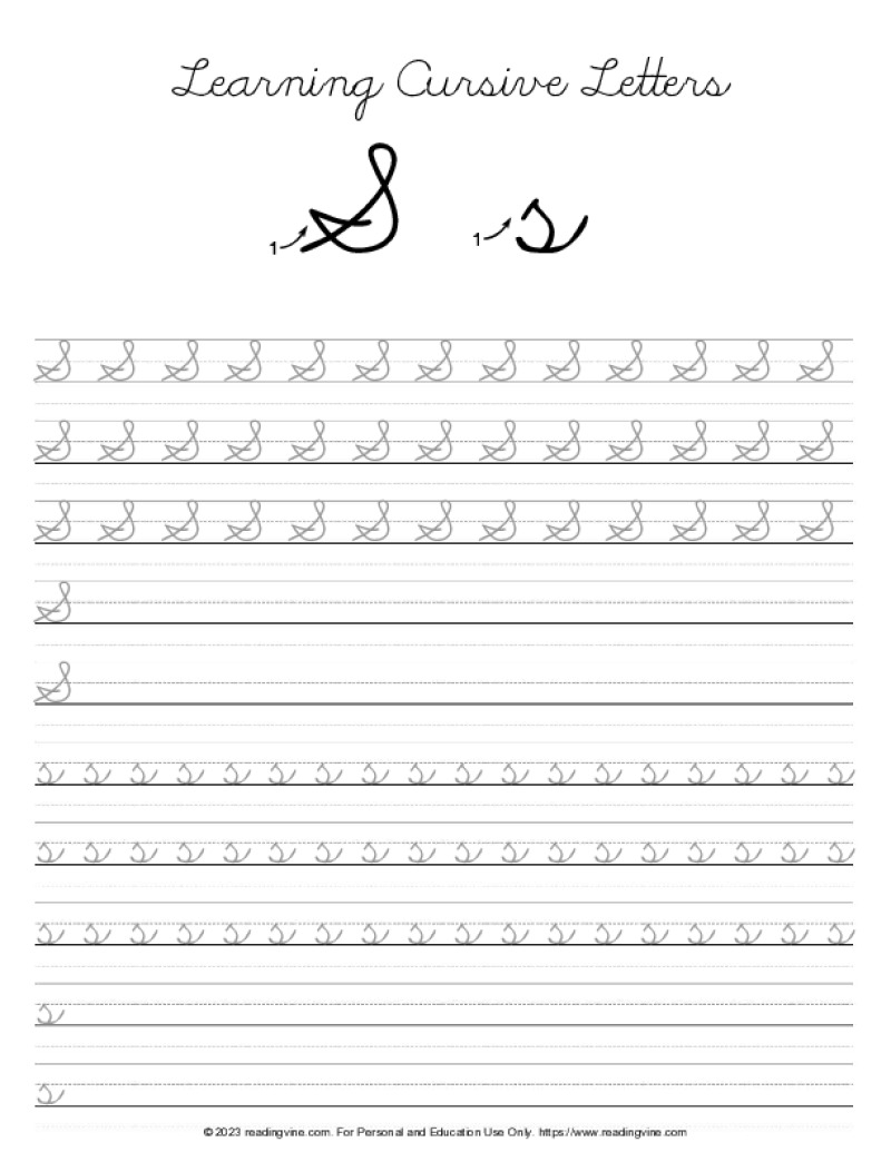 printable cursive handwriting practice worksheets